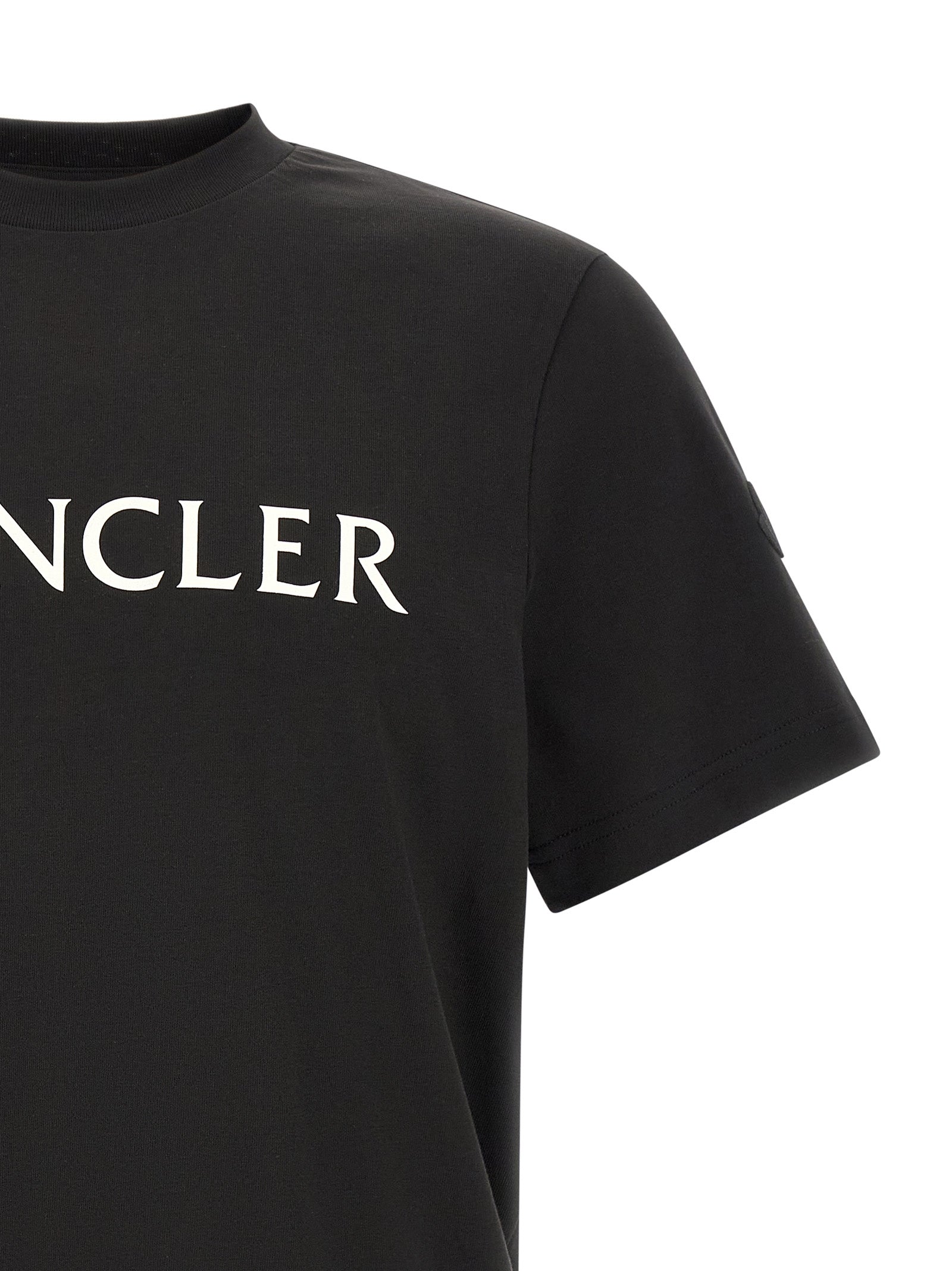 Moncler Schwarzes Baumwoll-T-Shirt