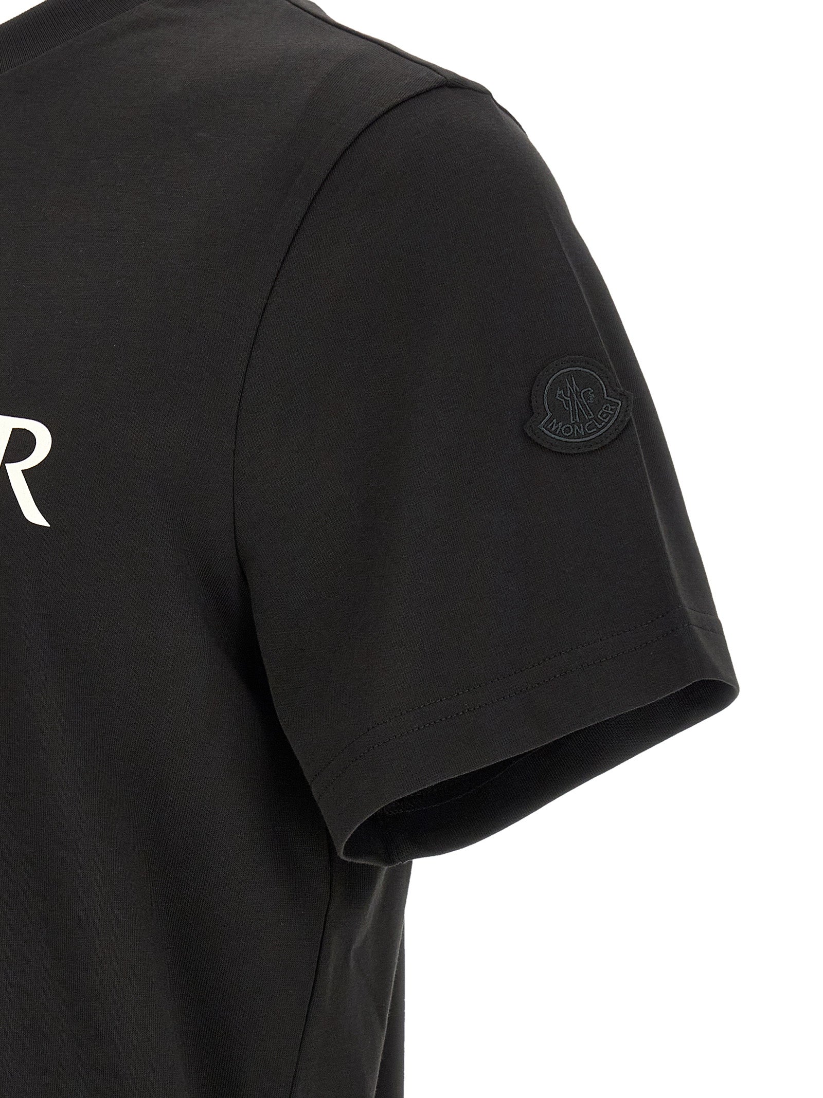 Moncler Schwarzes Baumwoll-T-Shirt