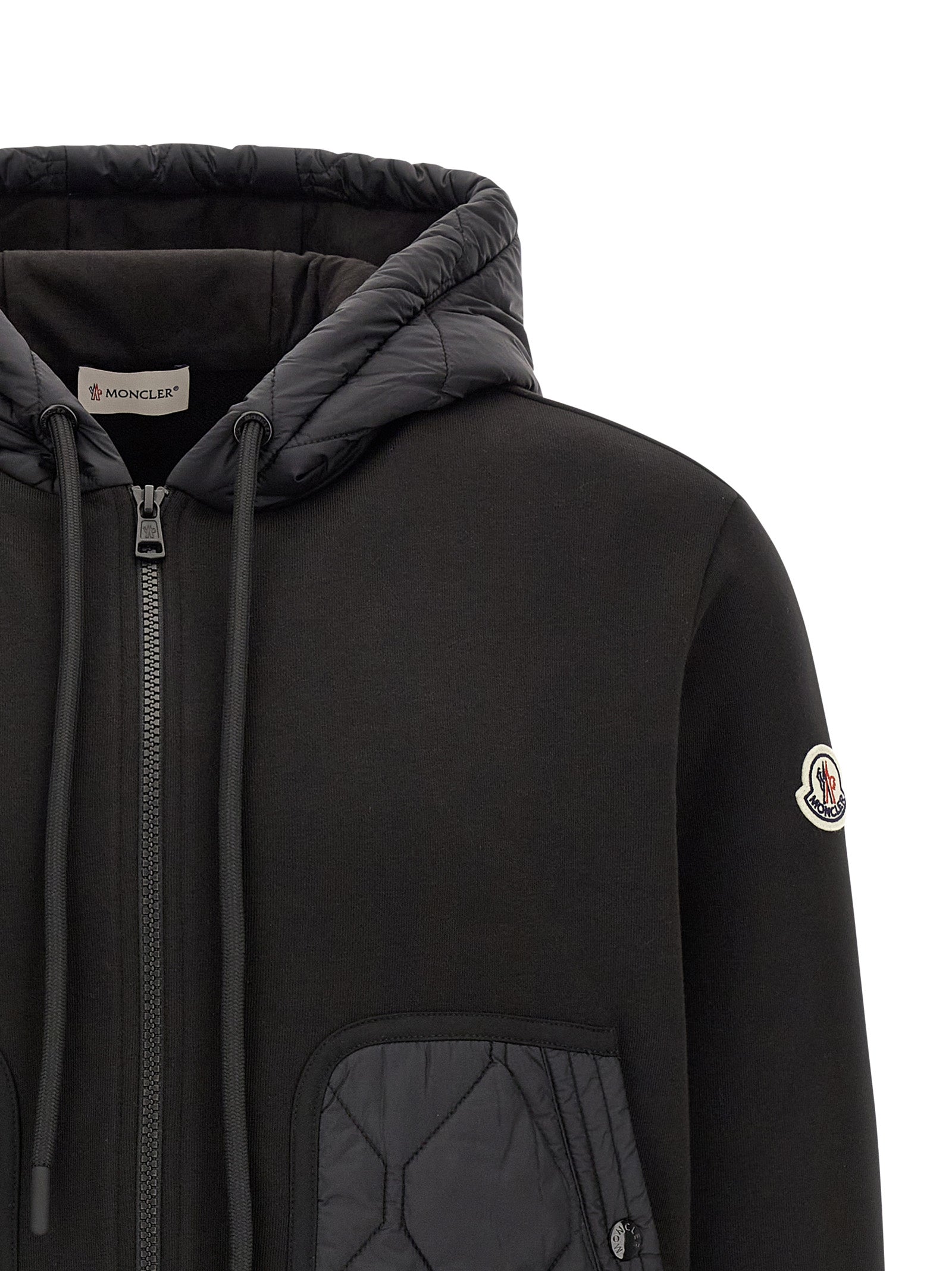 Moncler Schwarzer Cardigan aus Polyamid