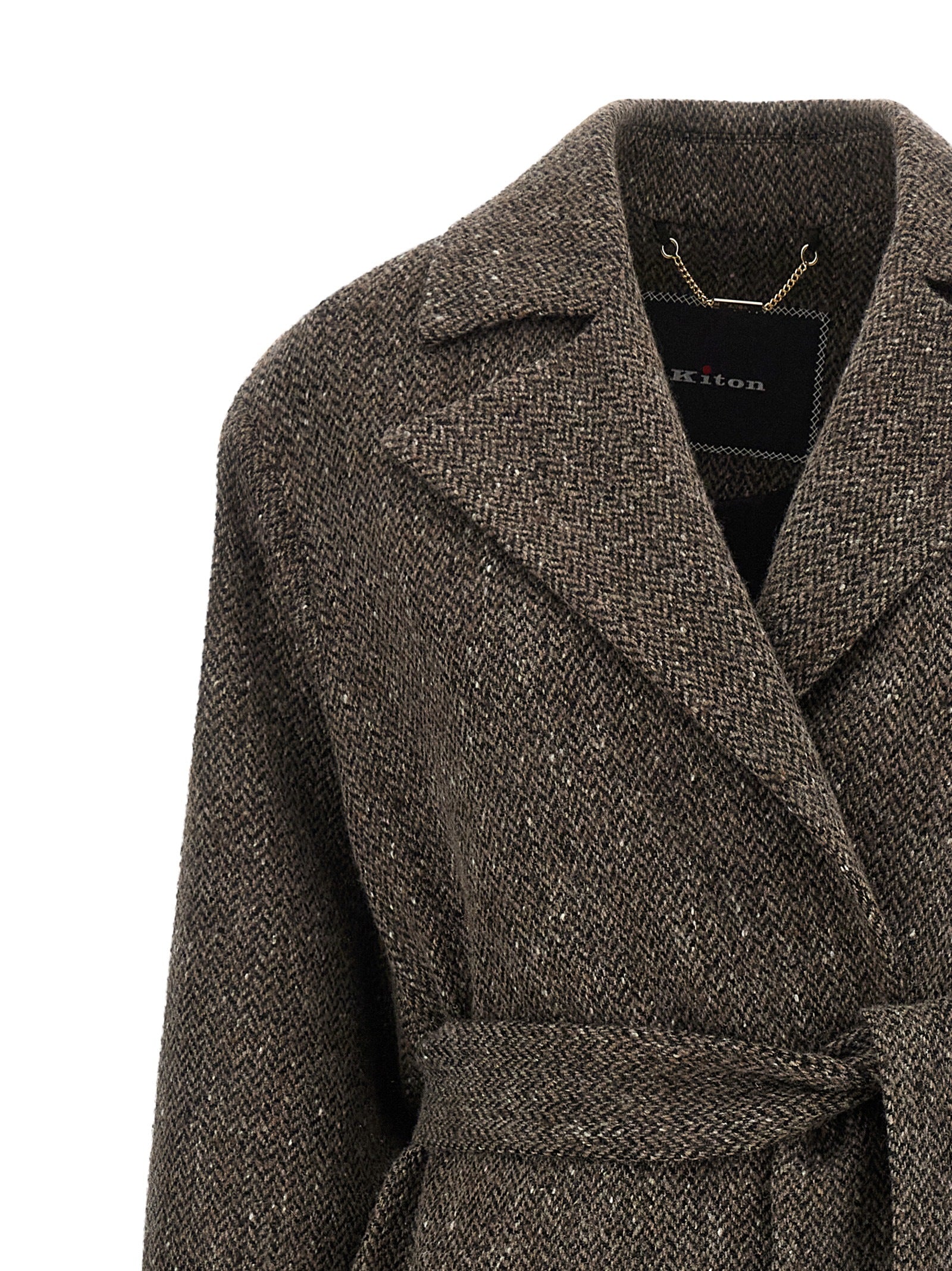 Kiton Mantel aus reiner Schurwolle in Braun