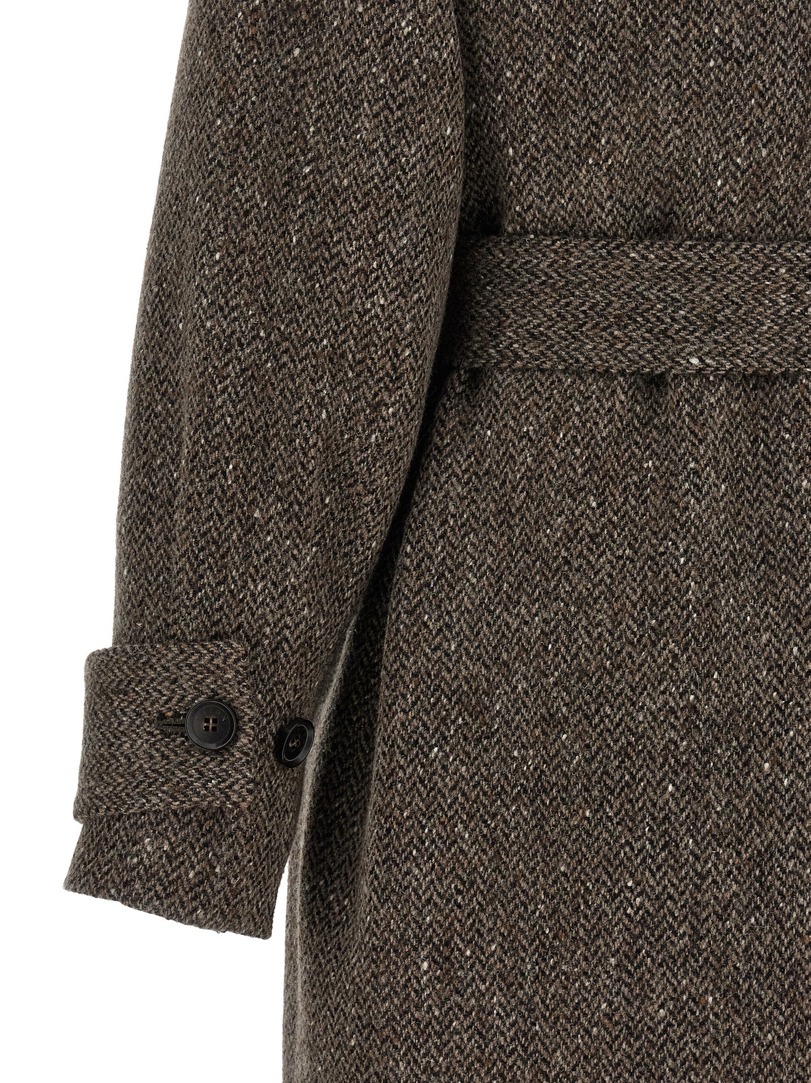 Kiton Mantel aus reiner Schurwolle in Braun