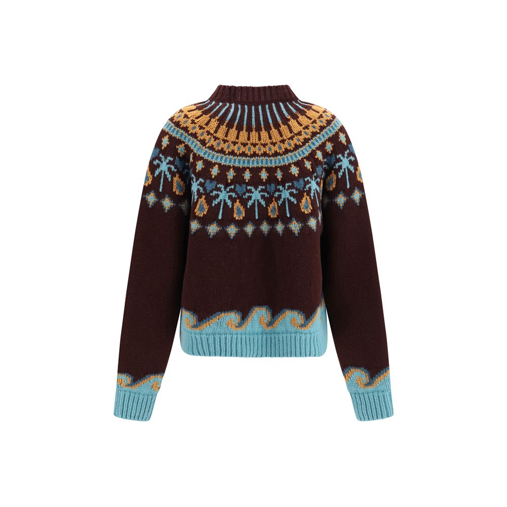 Alanui Sweatshirt aus Lammwolle in Bordeauxrot, Modell Aries