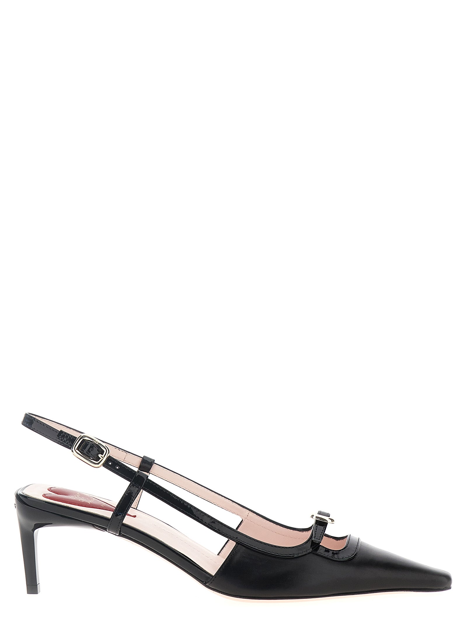 Roger Vivier Schwarze Pumps aus Kalbsleder mit mittlerem Absatz