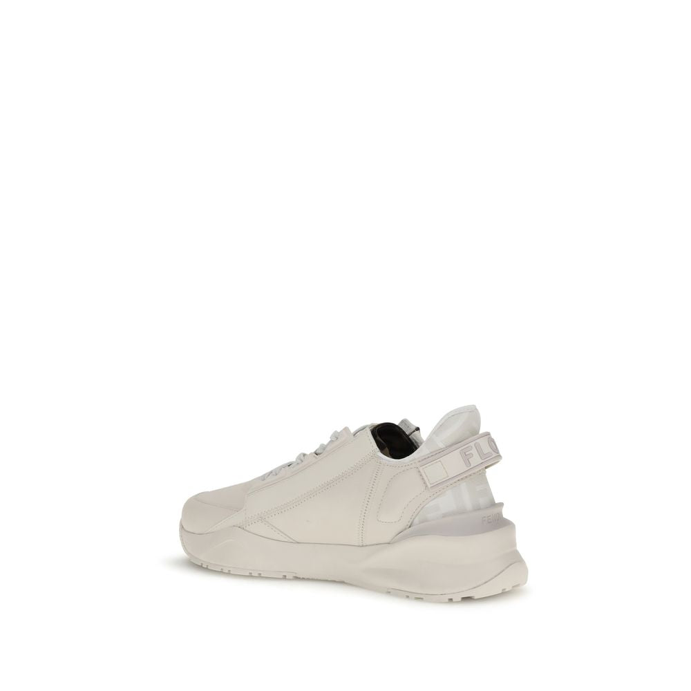 Fendi Weiße Kalbsleder Bos Taurus Athletic Sneaker