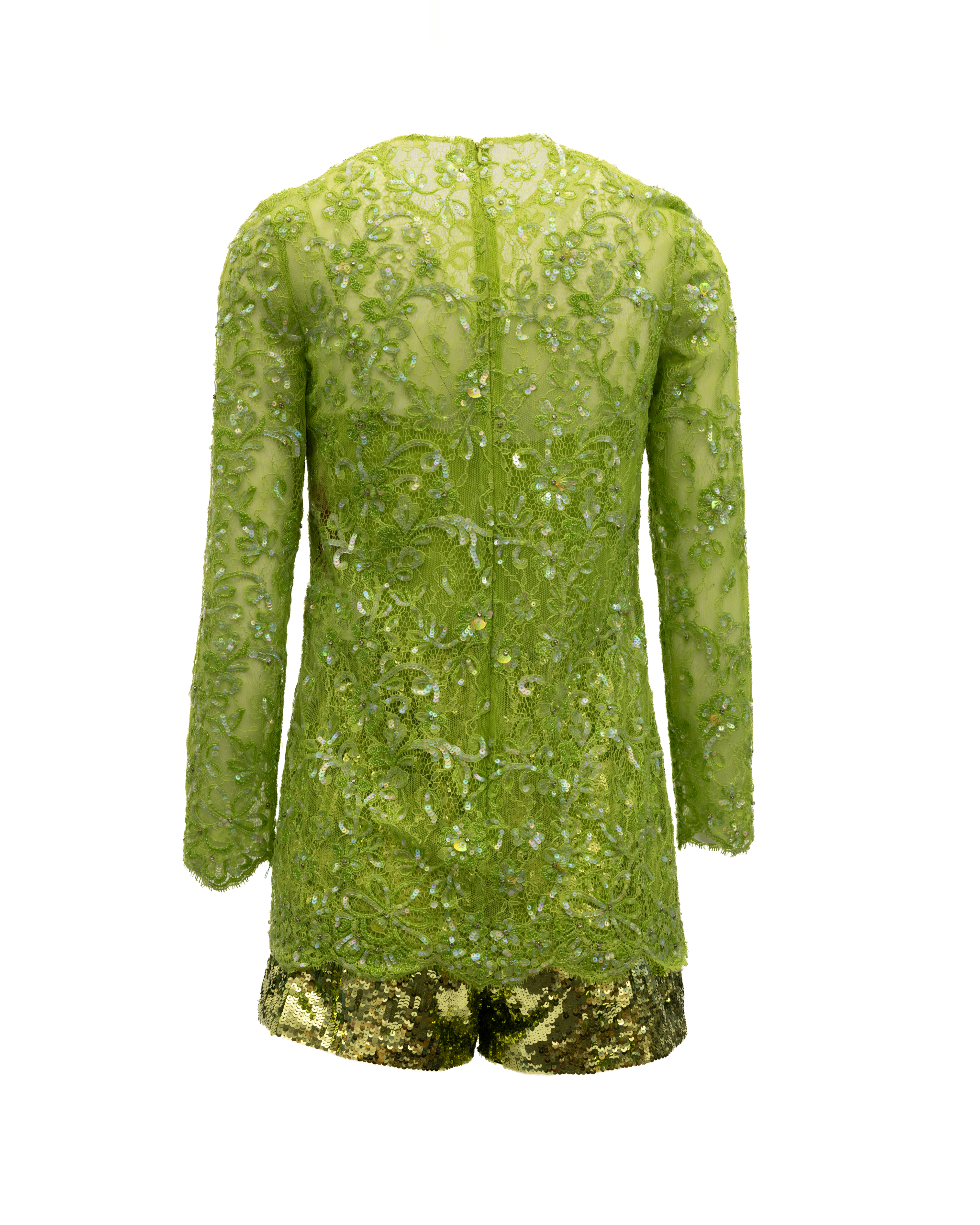 Valentino Garavani Damen-Jumpsuit mit Pailletten in Grün