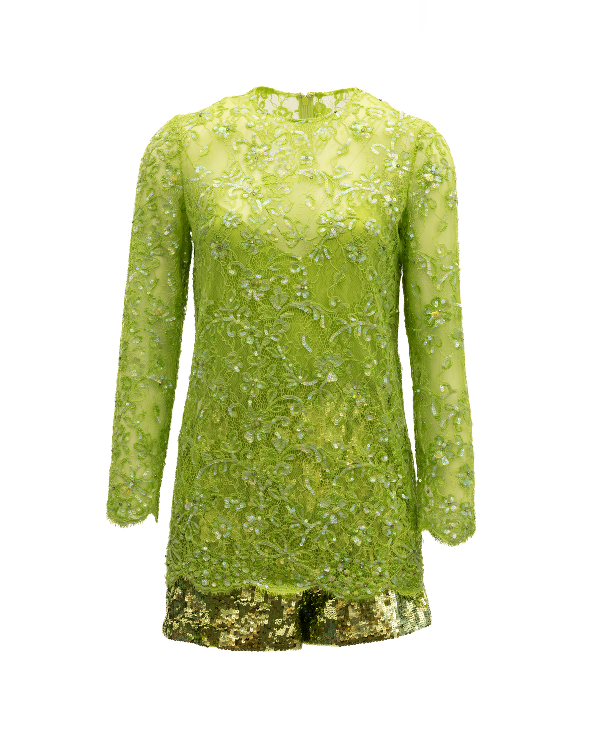 Valentino Garavani Damen-Jumpsuit mit Pailletten in Grün