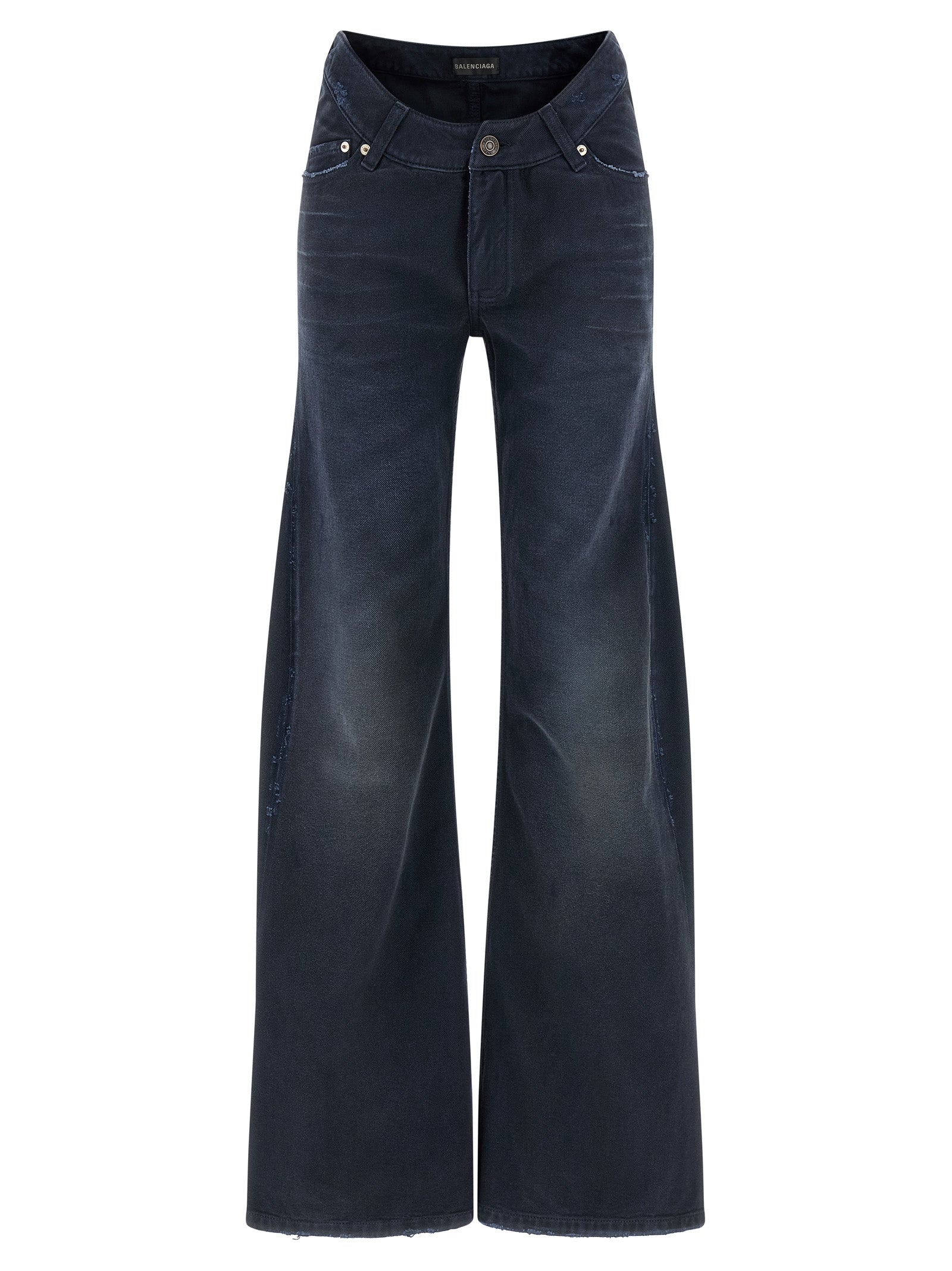 Balenciaga Blaue Baumwoll-Jeans mit ausgestelltem Bein