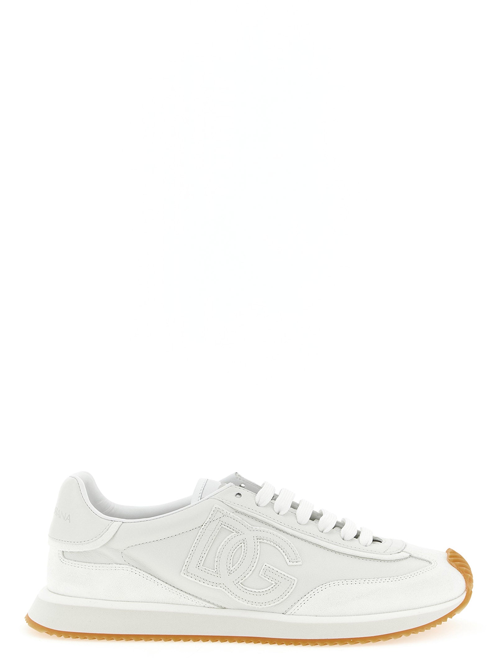 Dolce & Gabbana Weiße Kalbsleder Low-Top-Sneaker