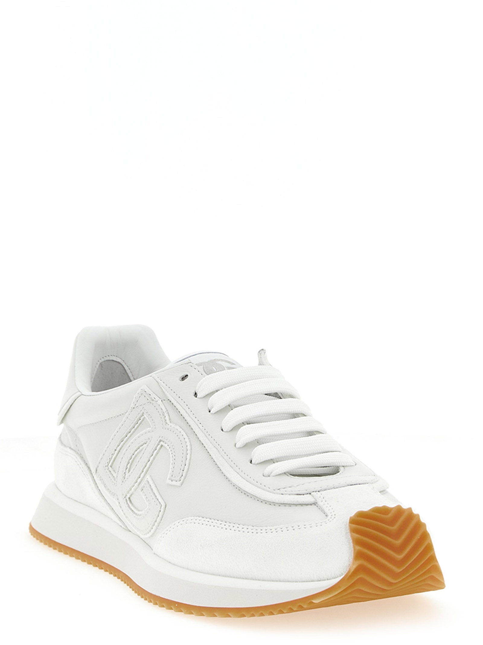 Dolce & Gabbana Weiße Kalbsleder Low-Top-Sneaker