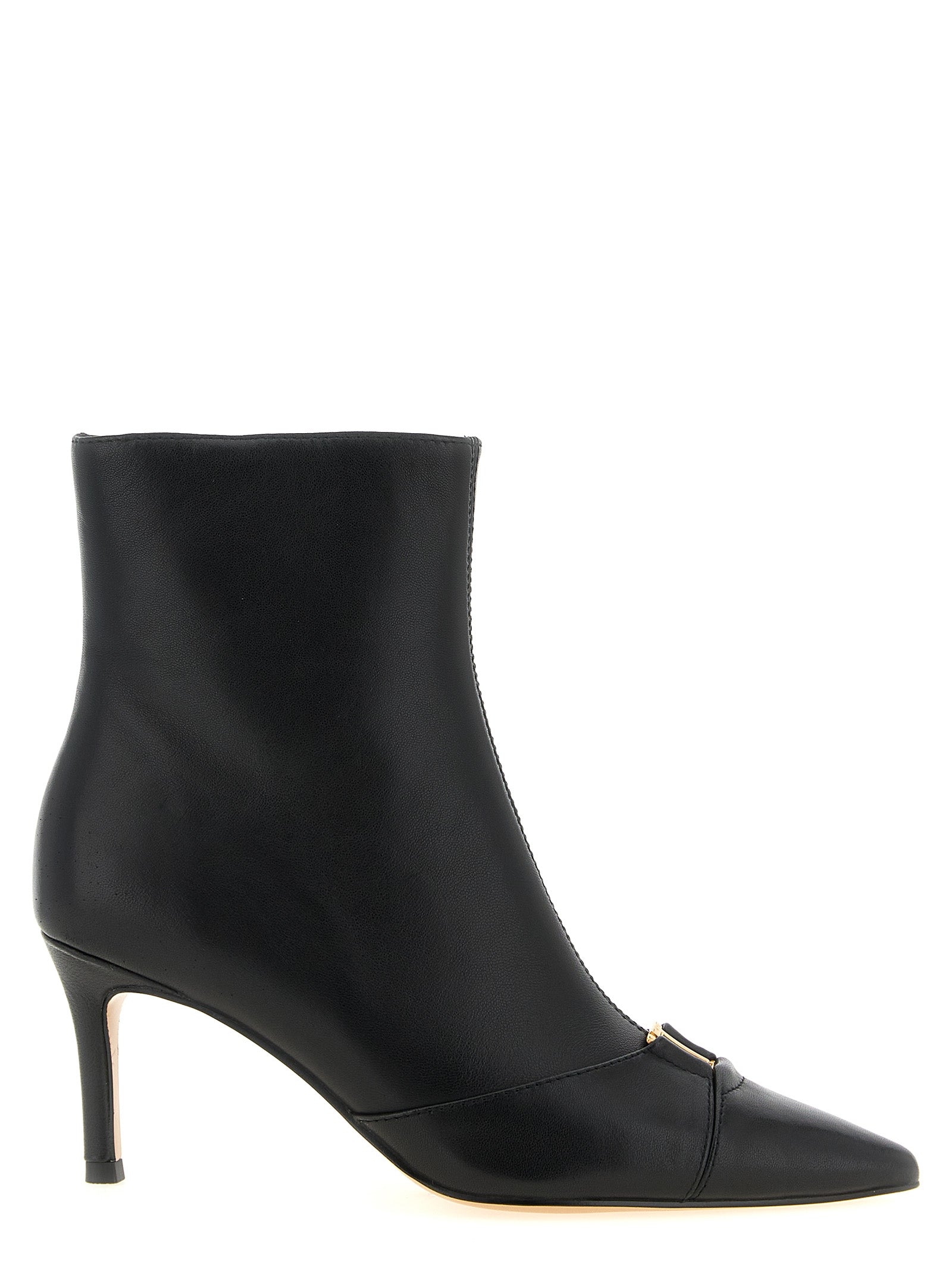 Twinset Schwarze Leder-Stiefeletten