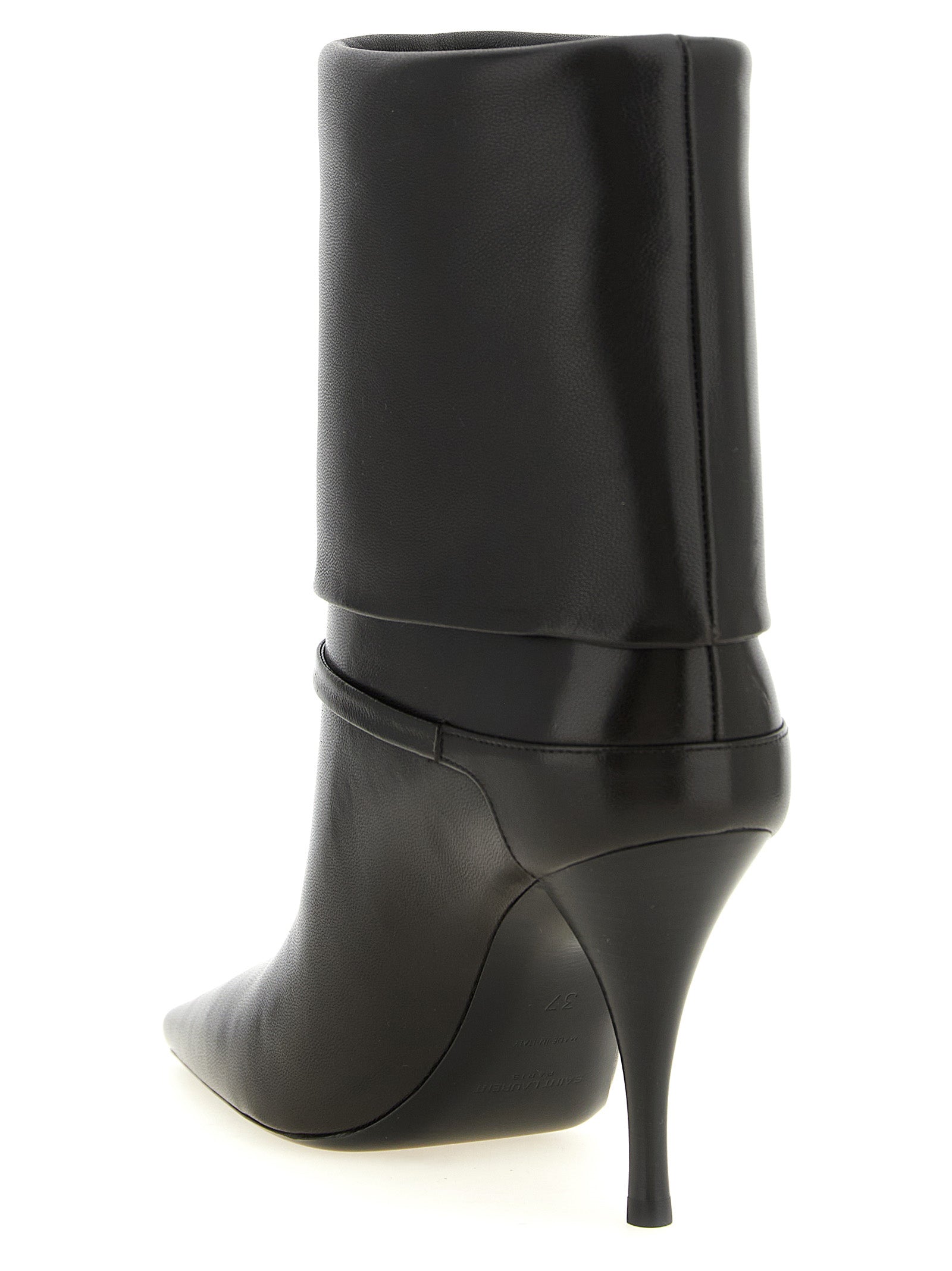Saint Laurent Braune Stiefeletten aus Ziegenleder
