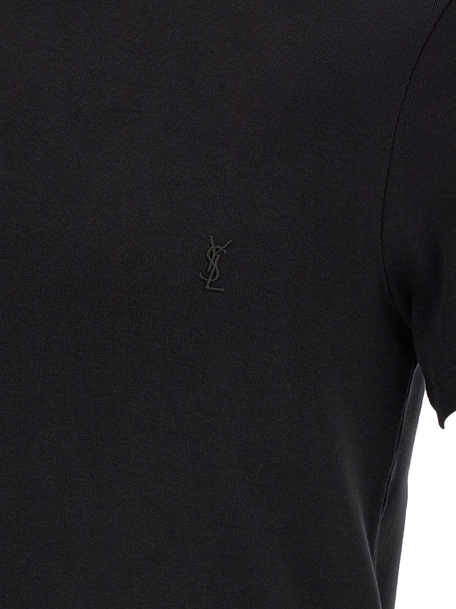 Saint Laurent Schwarzes Baumwoll-T-Shirt