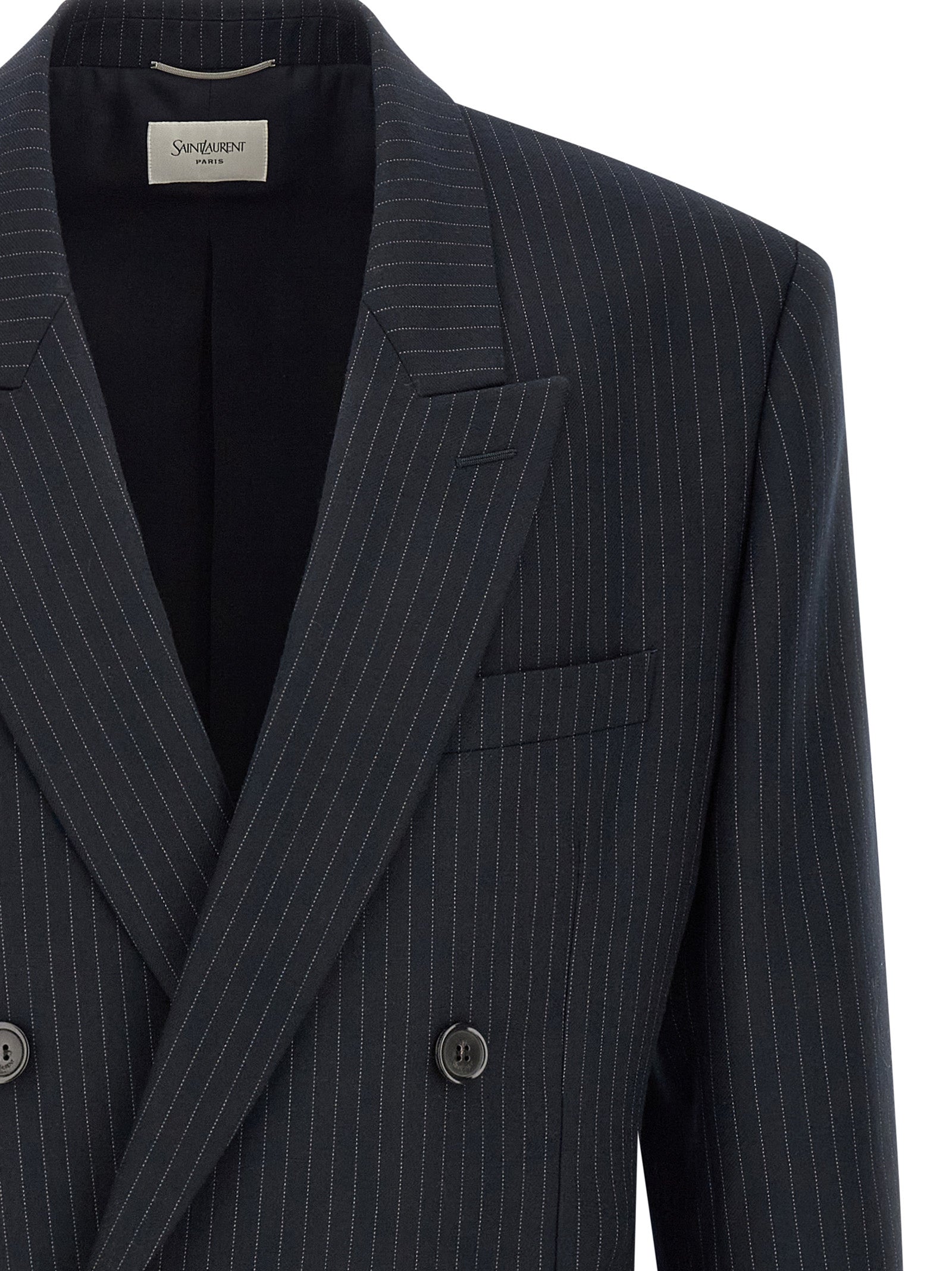 Saint Laurent Blauer Wollblazer