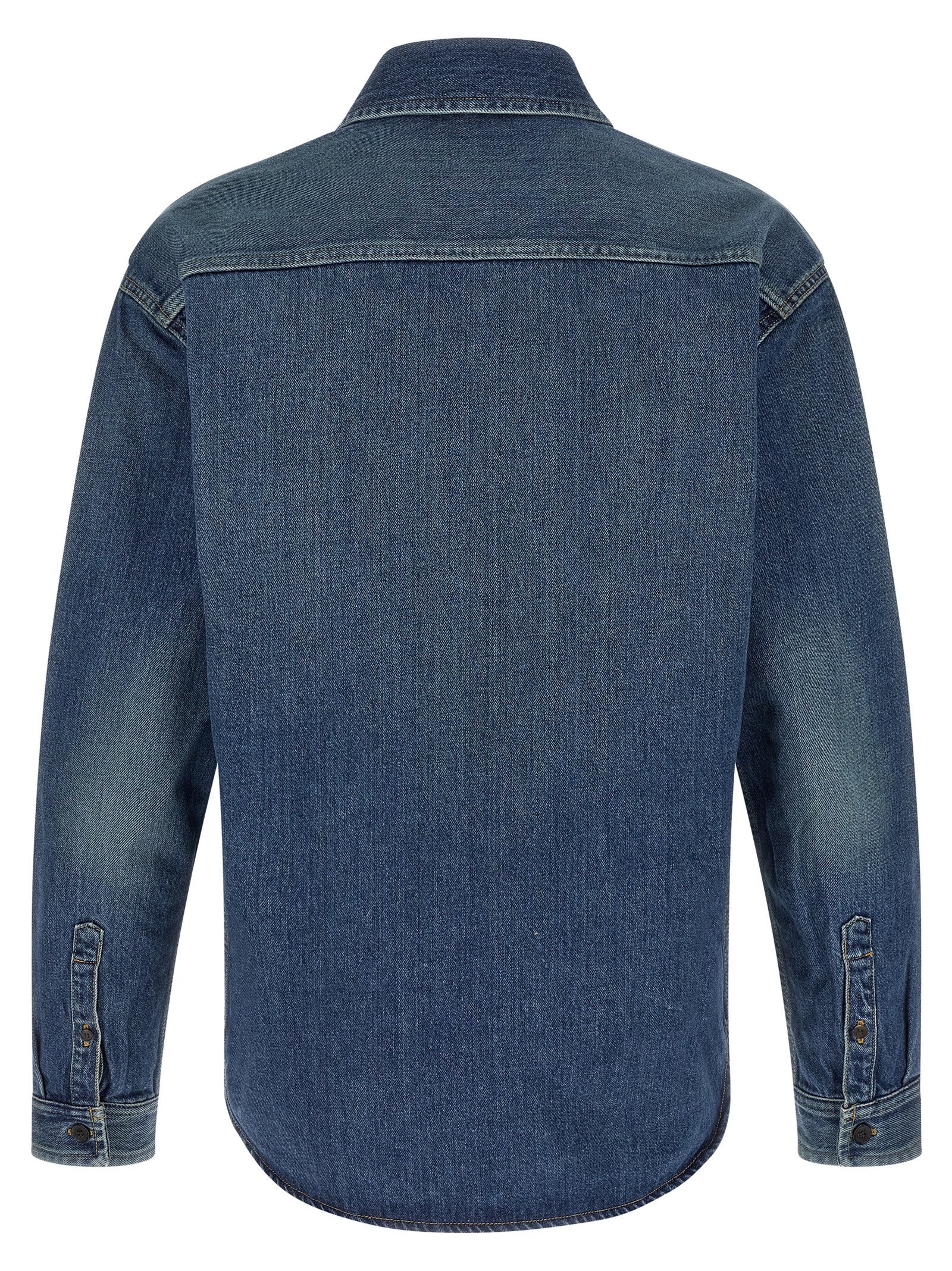 Saint Laurent Blaue Baumwollbluse