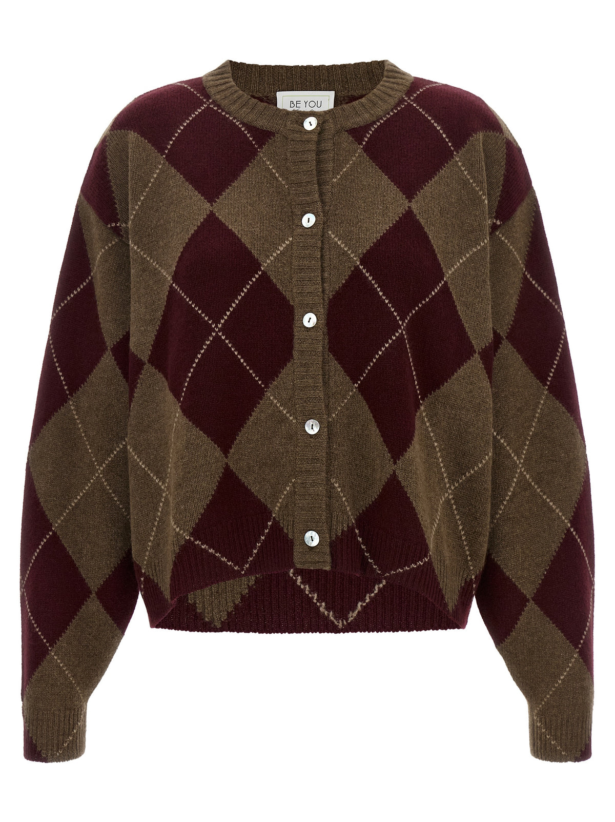 BE YOU Mehrfarbige Kaschmir-Strickjacke