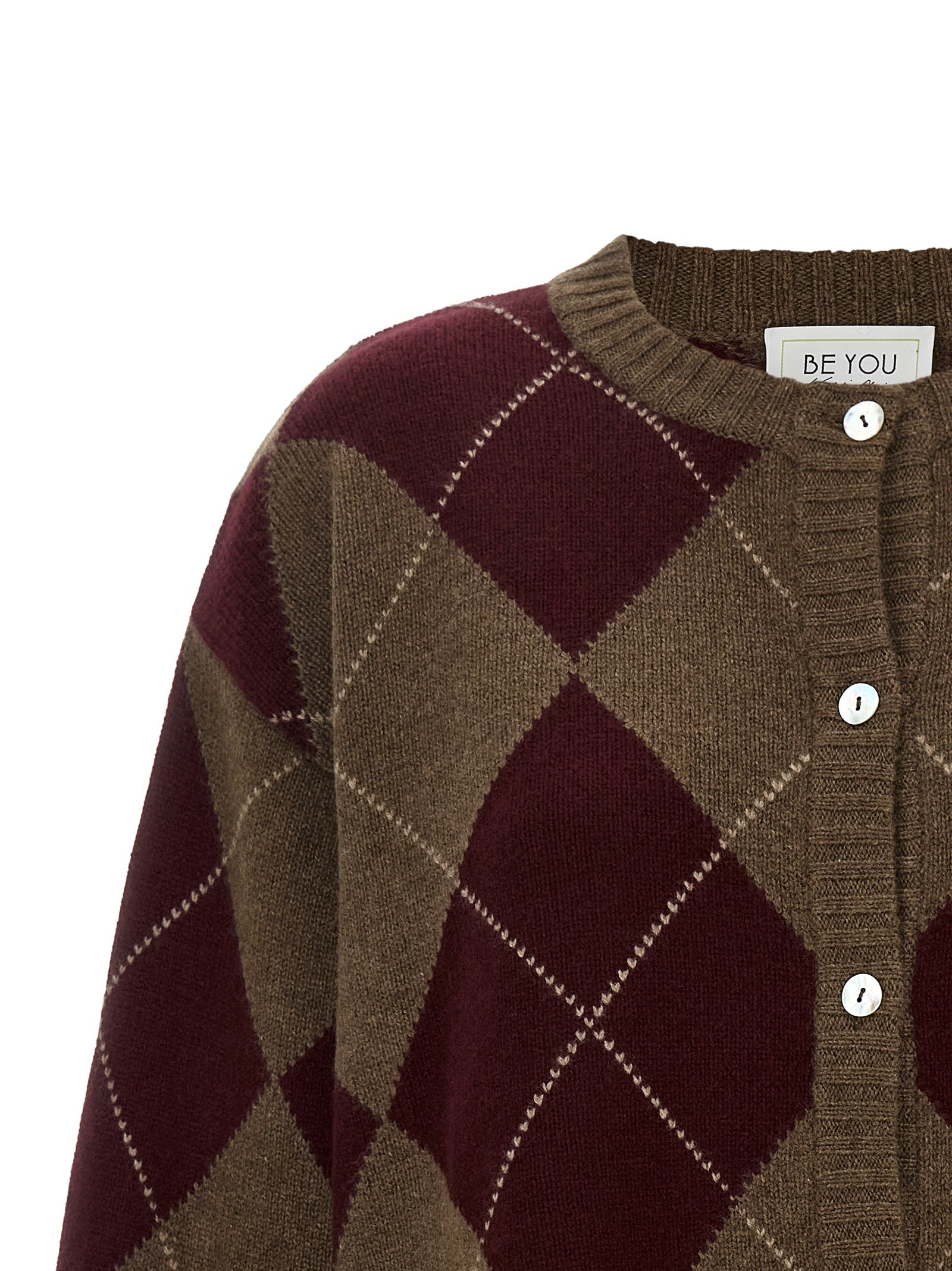 BE YOU Mehrfarbige Kaschmir-Strickjacke