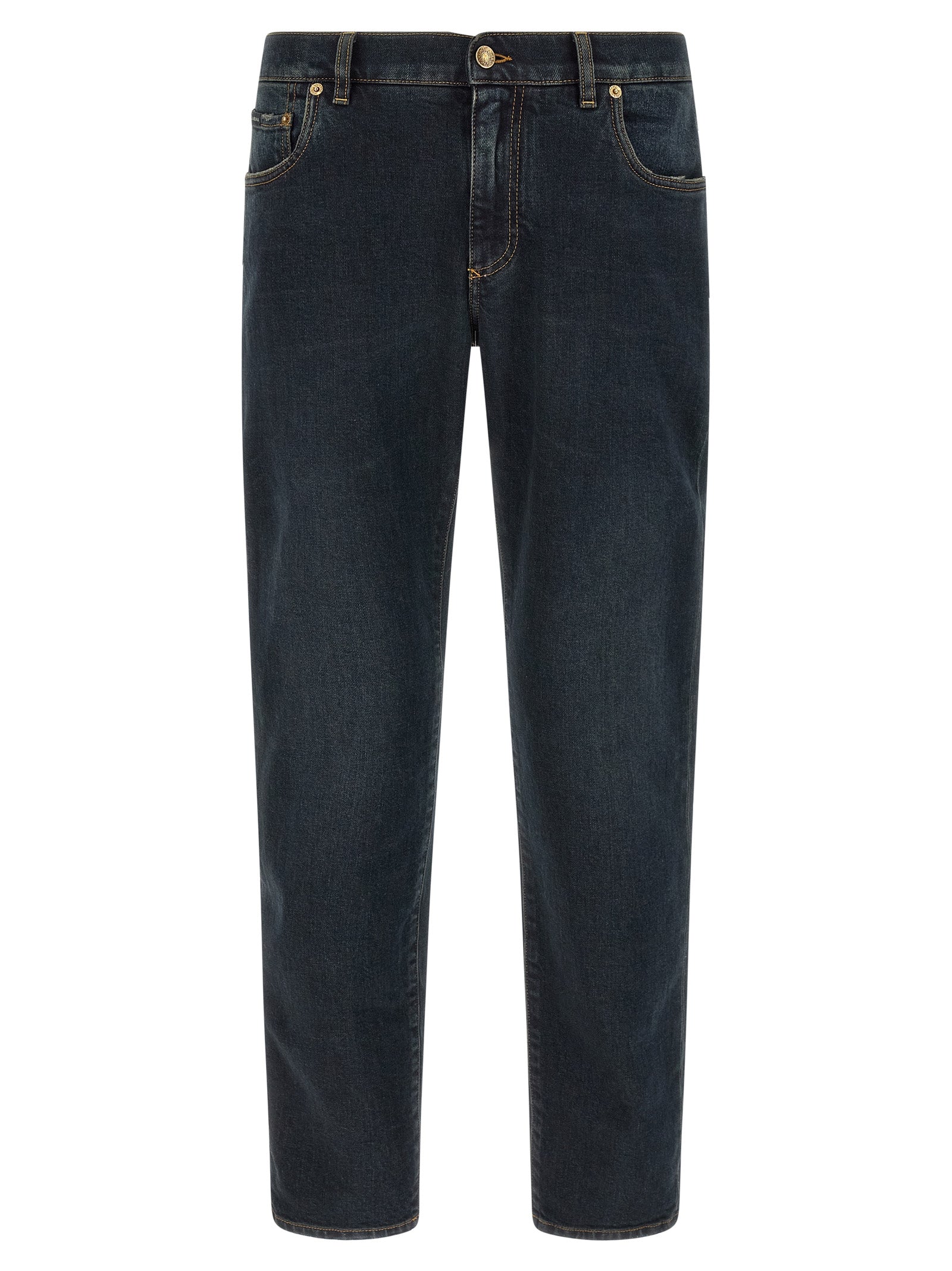Dolce & Gabbana Blaue Baumwoll-Skinny-Jeans