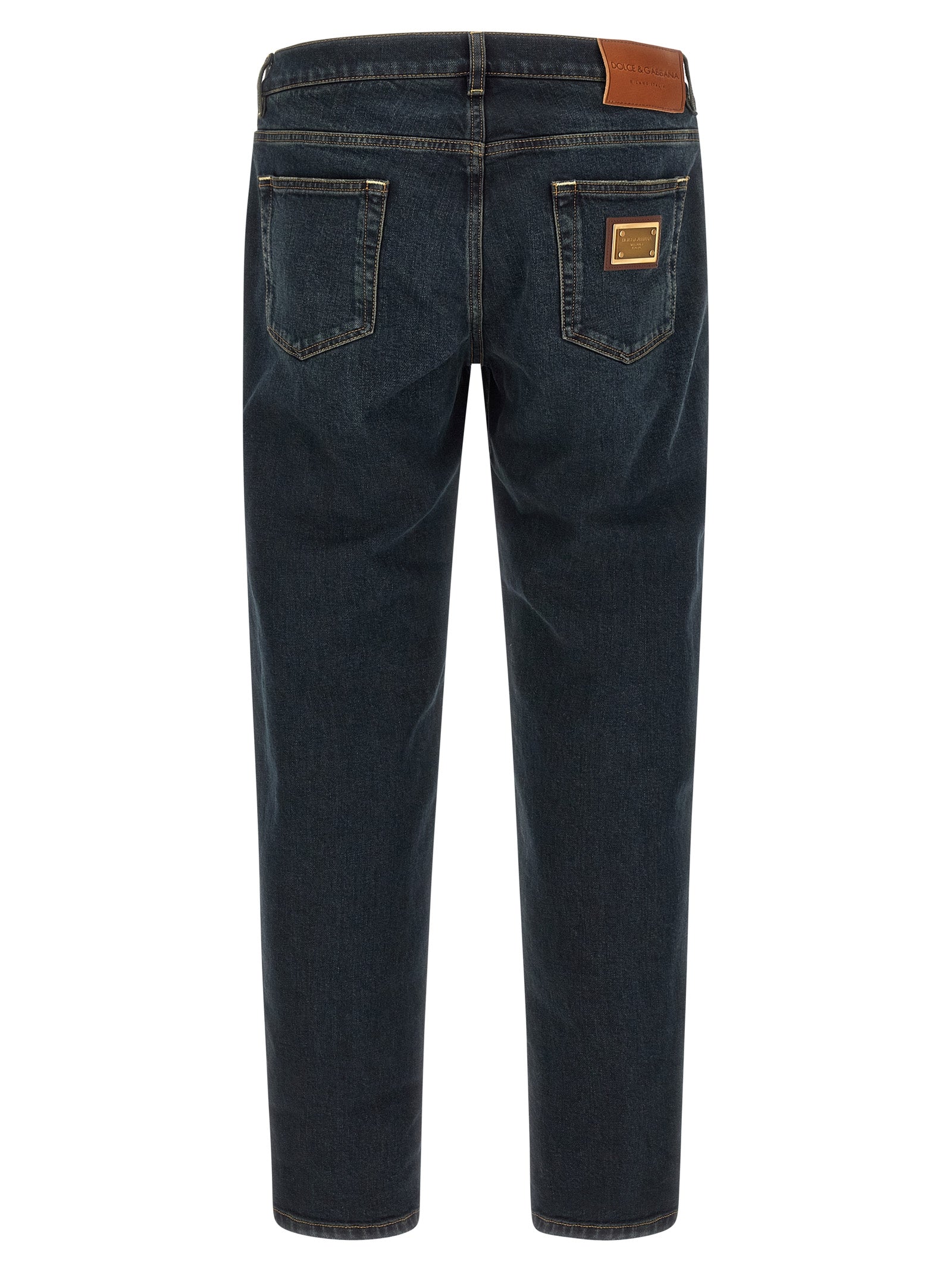 Dolce & Gabbana Blaue Baumwoll-Skinny-Jeans