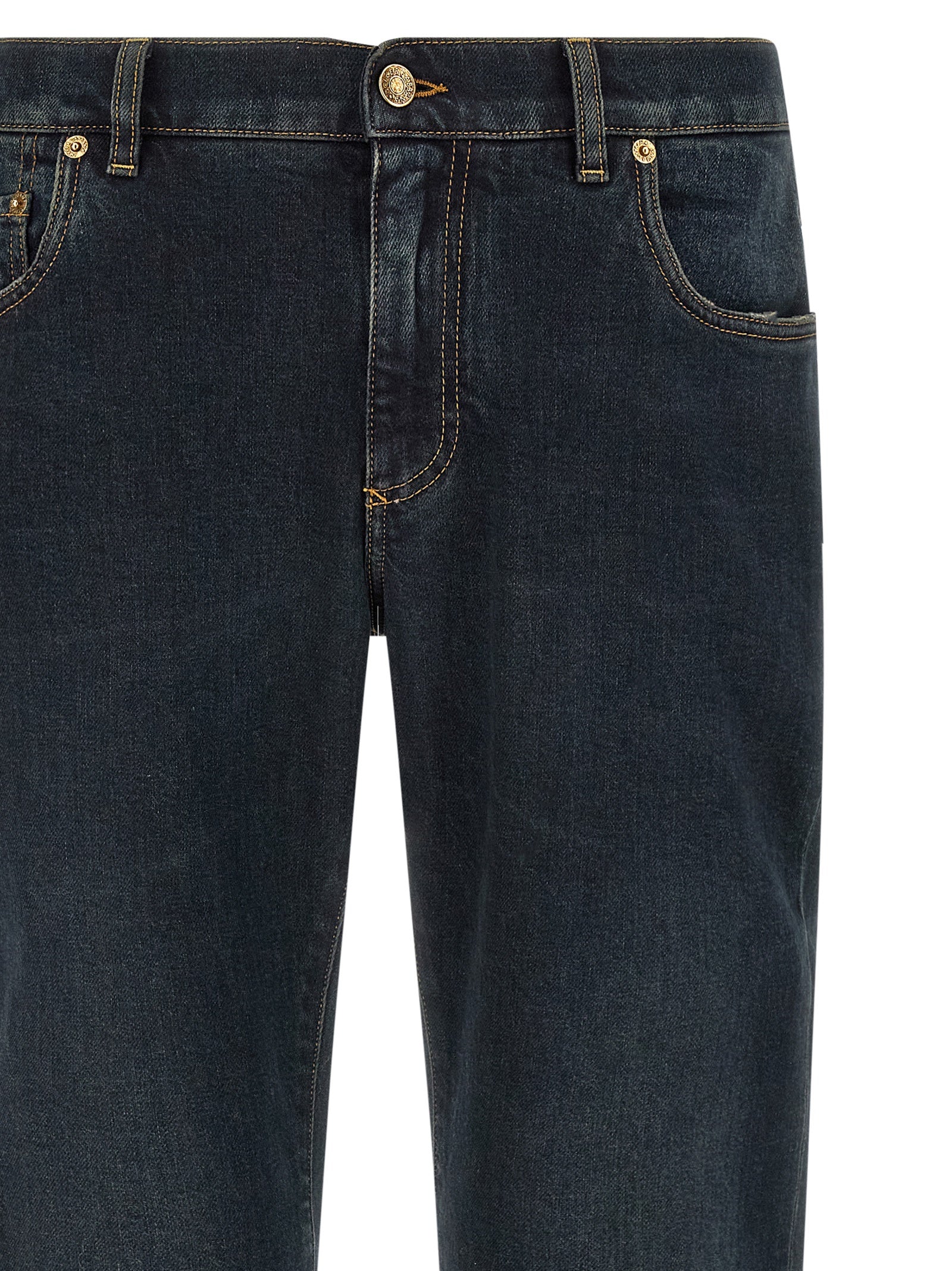 Dolce & Gabbana Blaue Baumwoll-Skinny-Jeans