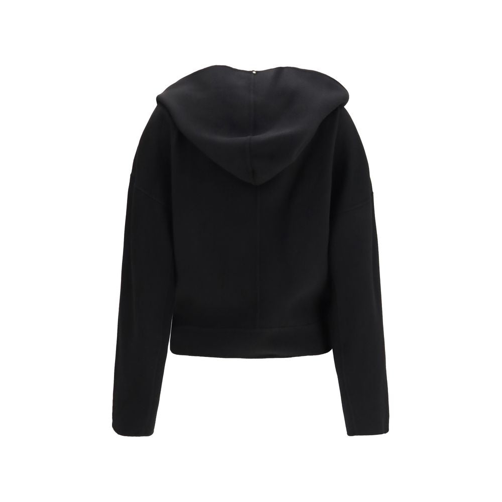 Max Mara Schwarze Oves Aries Wolljacke in voller Länge