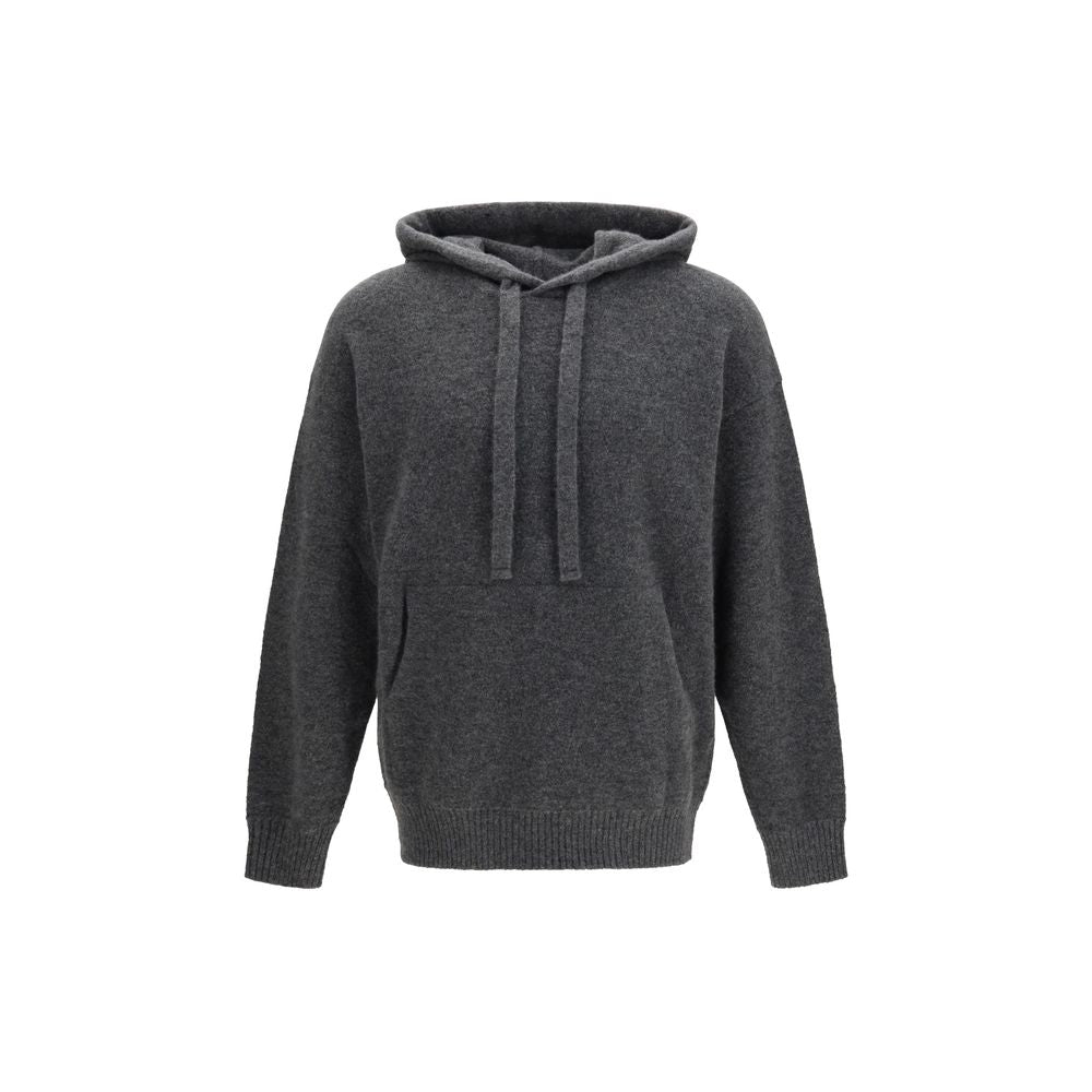 Laneus Grauer Kaschmir-Kapuzenpullover