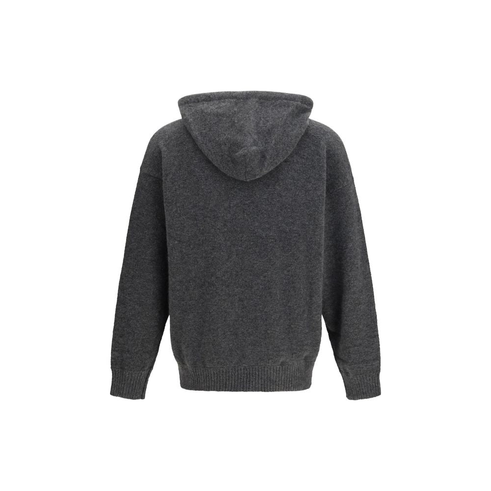Laneus Grauer Kaschmir-Kapuzenpullover