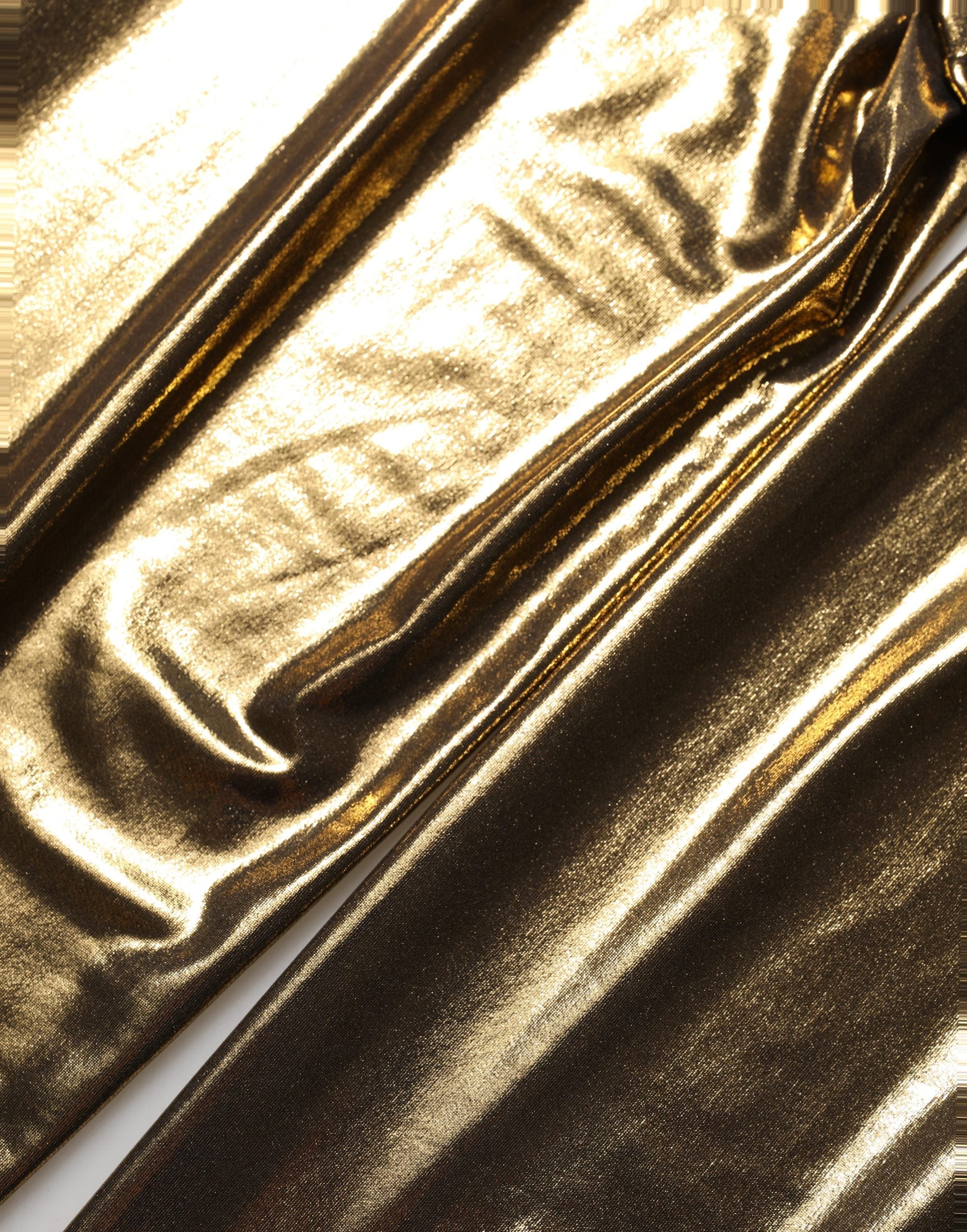 Dolce & Gabbana Goldfarbene Metallic Leggings Strumpfhose Socken