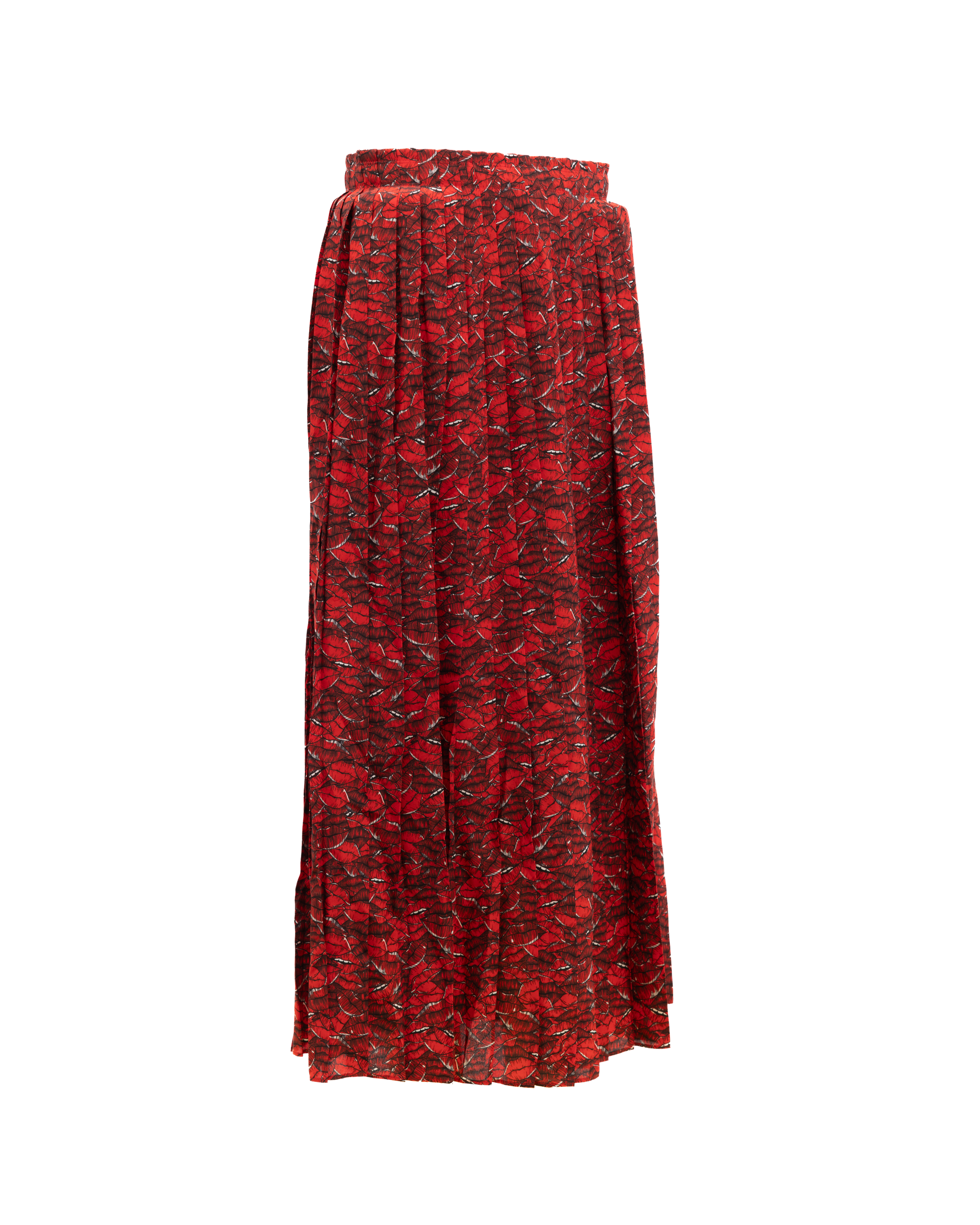 Valentino Garavani Damen Midirock in Rot mit schwarz-weißen Details
