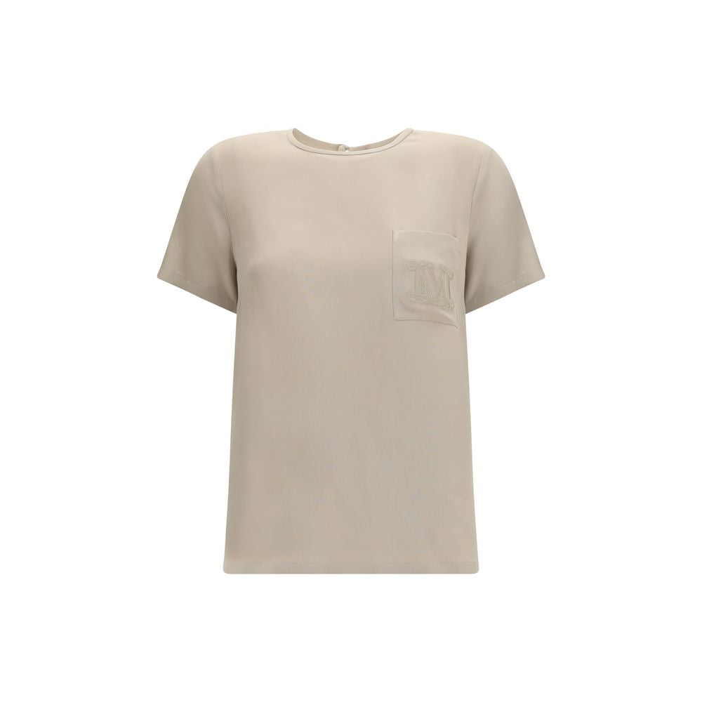 Max Mara Beiges Seiden-T-Shirt
