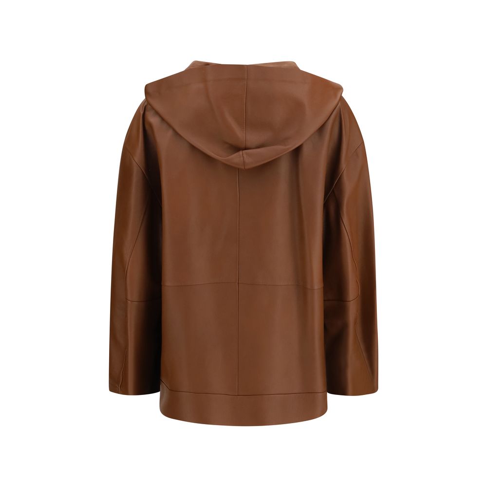 Max Mara Braune Lammlederjacke Ovis Aries