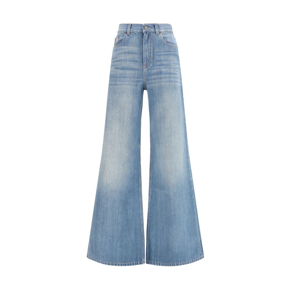 Chloé Blaue Baumwoll-Jeans mit ausgestelltem Bein