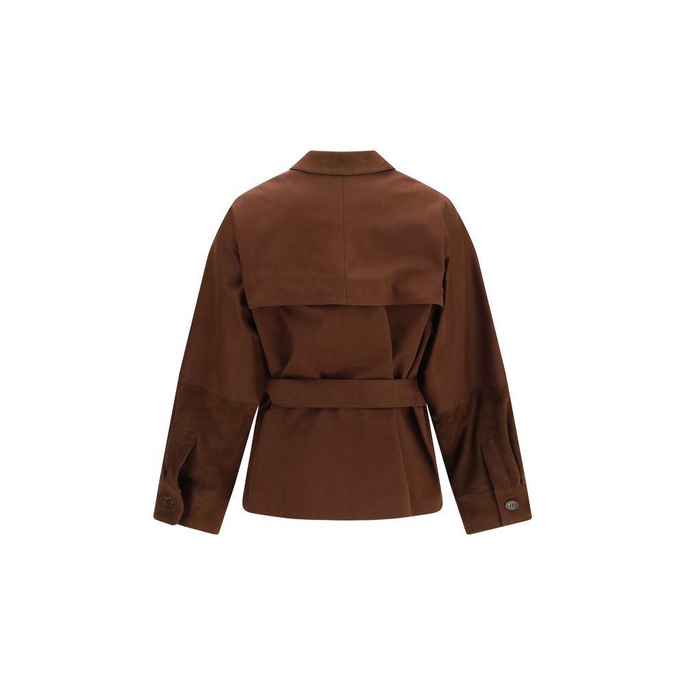 Fabiana Filippi Braune Baumwolljacke in voller Länge