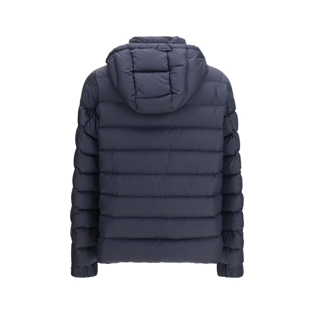 Moncler Blaue Daunenjacke in voller Länge