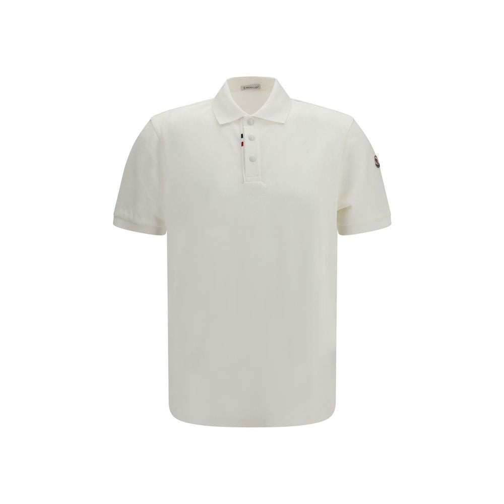Moncler Weißes Poloshirt aus Baumwolle