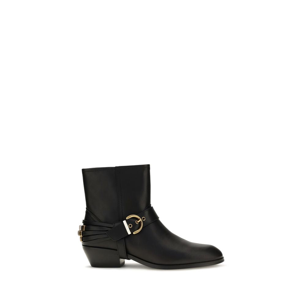 PINKO Schwarze Ankle Boots aus Kalbsleder Bos Taurus