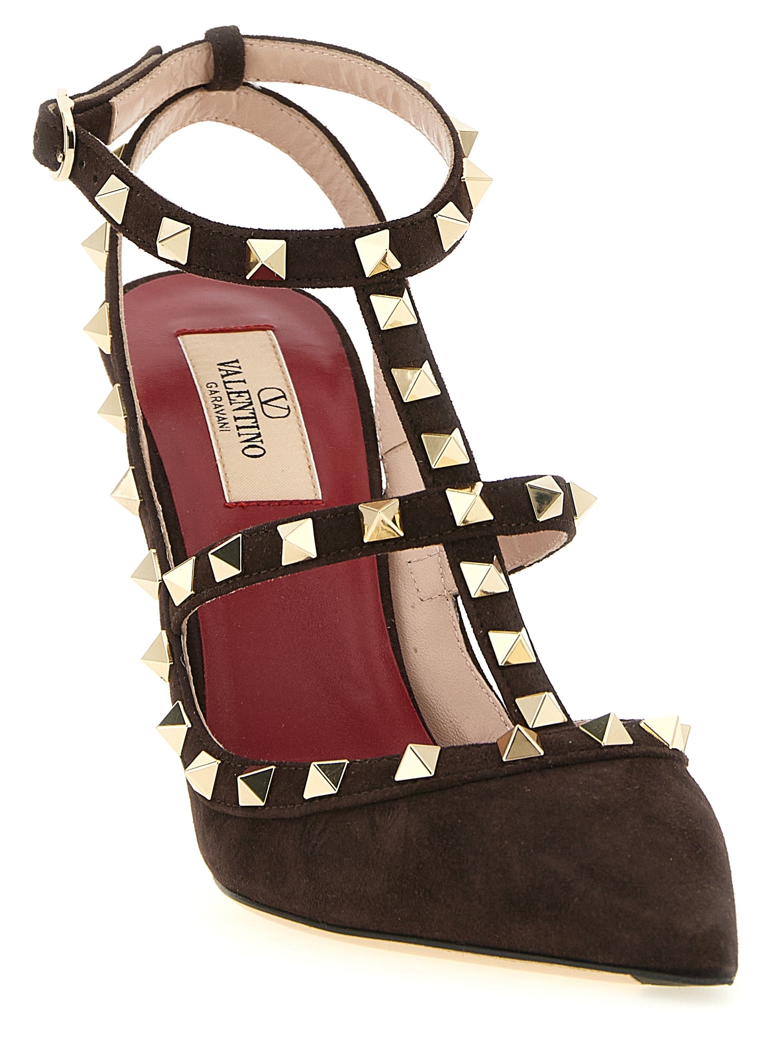 Valentino Garavani Braune Pumps aus Kalbsleder mit hohem Absatz
