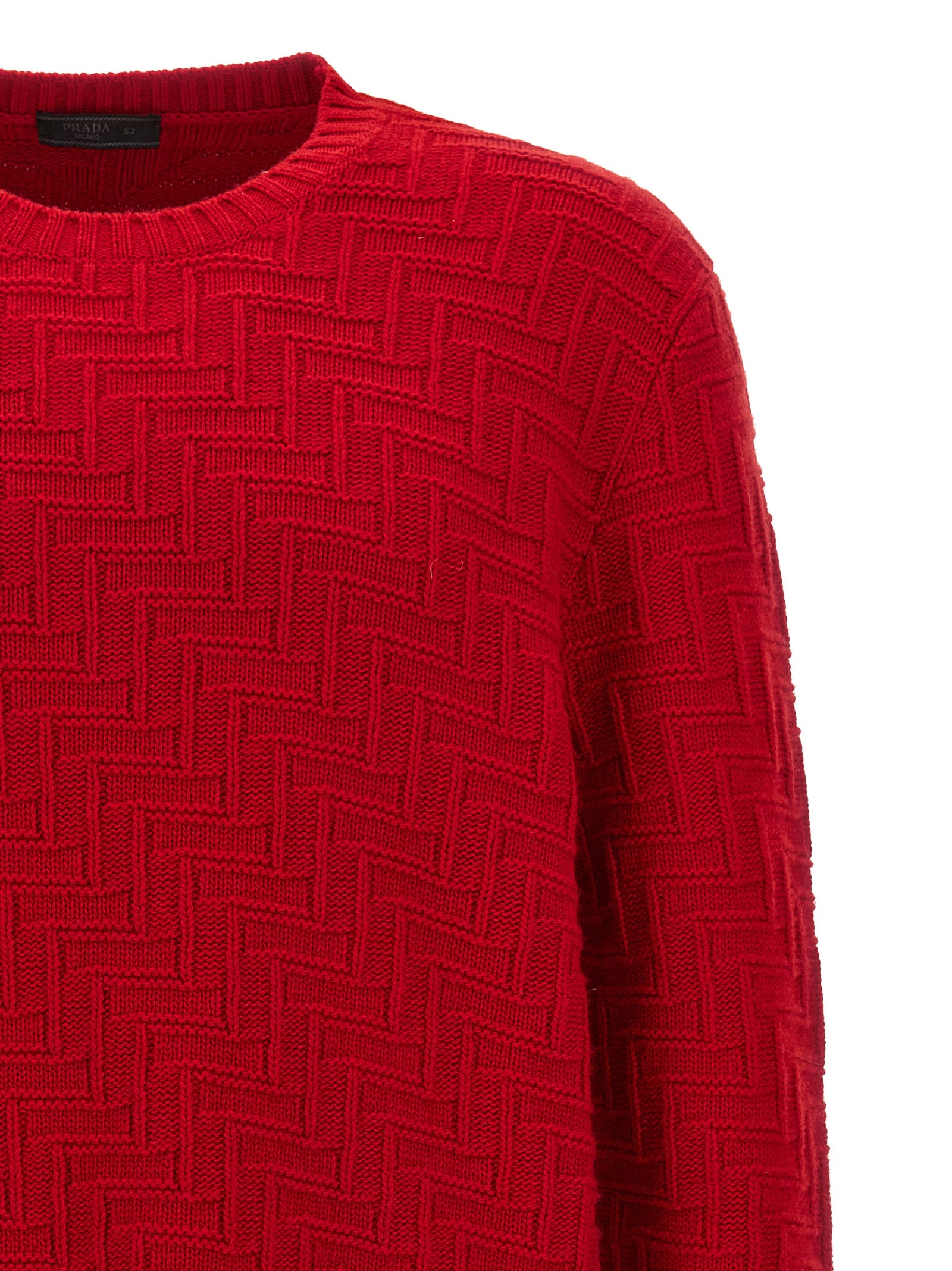 Prada Mehrfarbige Strickjacke aus reiner Schurwolle