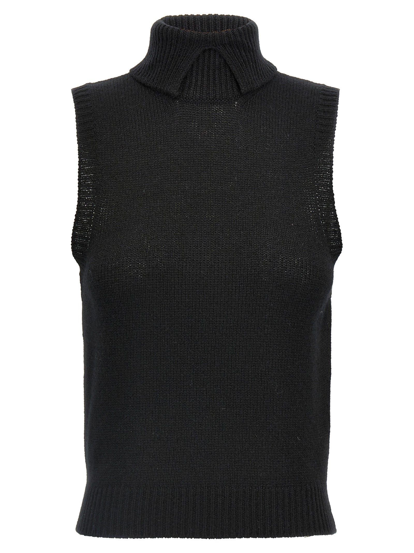 Prada Ärmellose schwarze Kaschmirjacke
