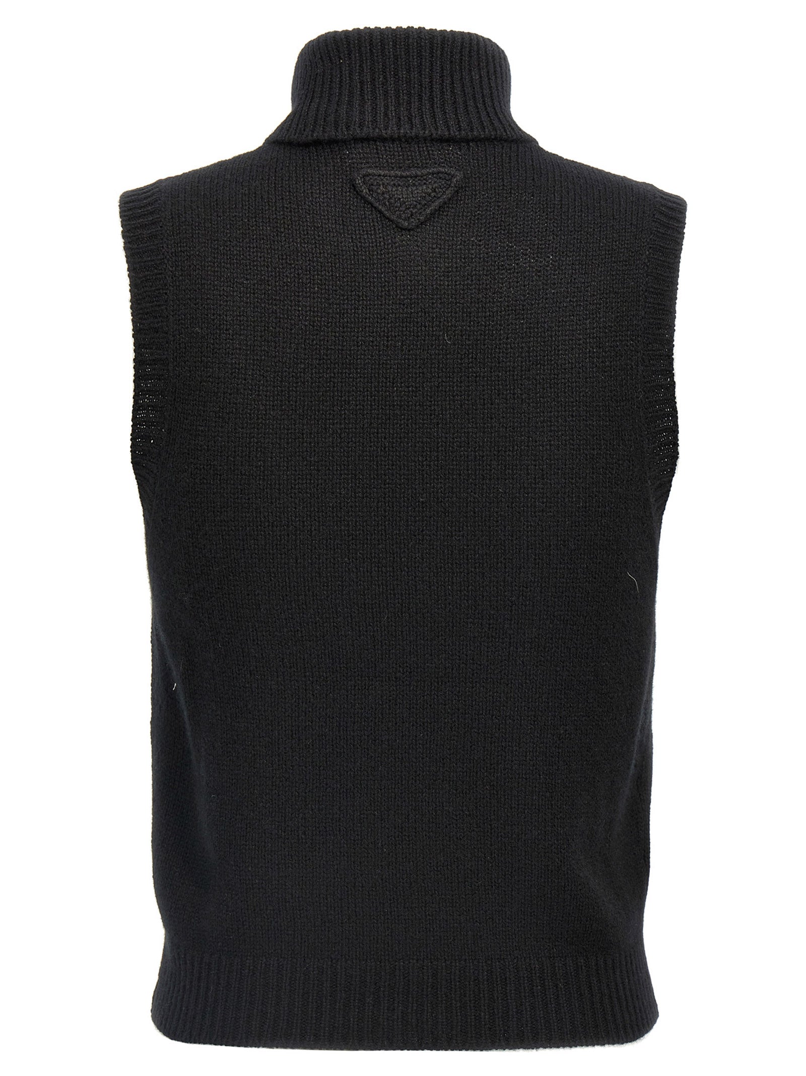 Prada Ärmellose schwarze Kaschmirjacke