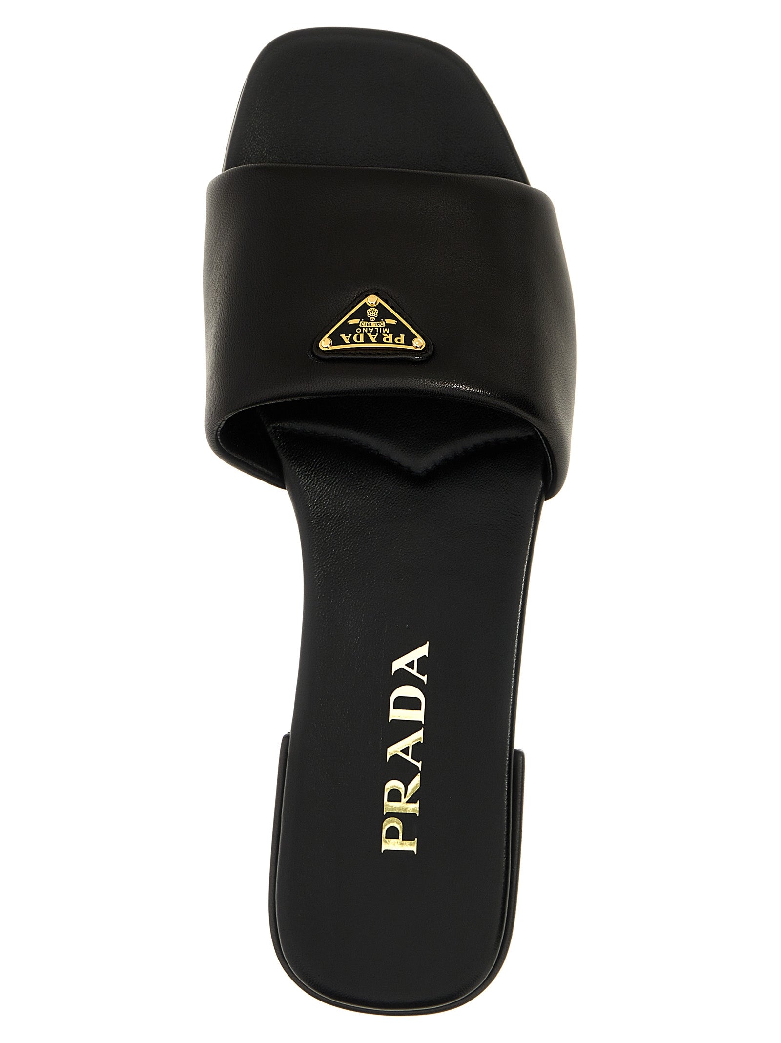 Prada Schwarze Lammleder-Slipper