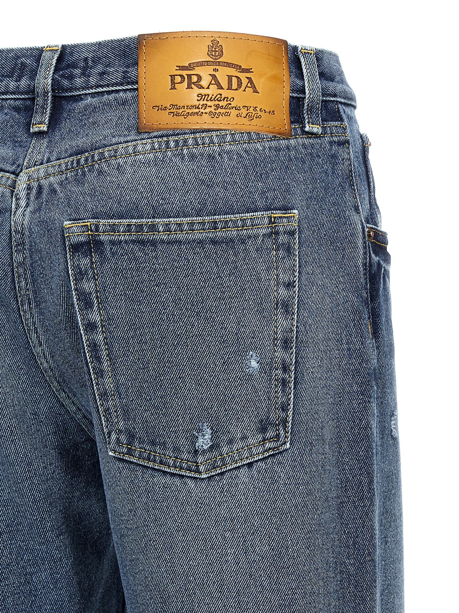Prada Blaue Jeans aus Baumwolle im geraden Schnitt