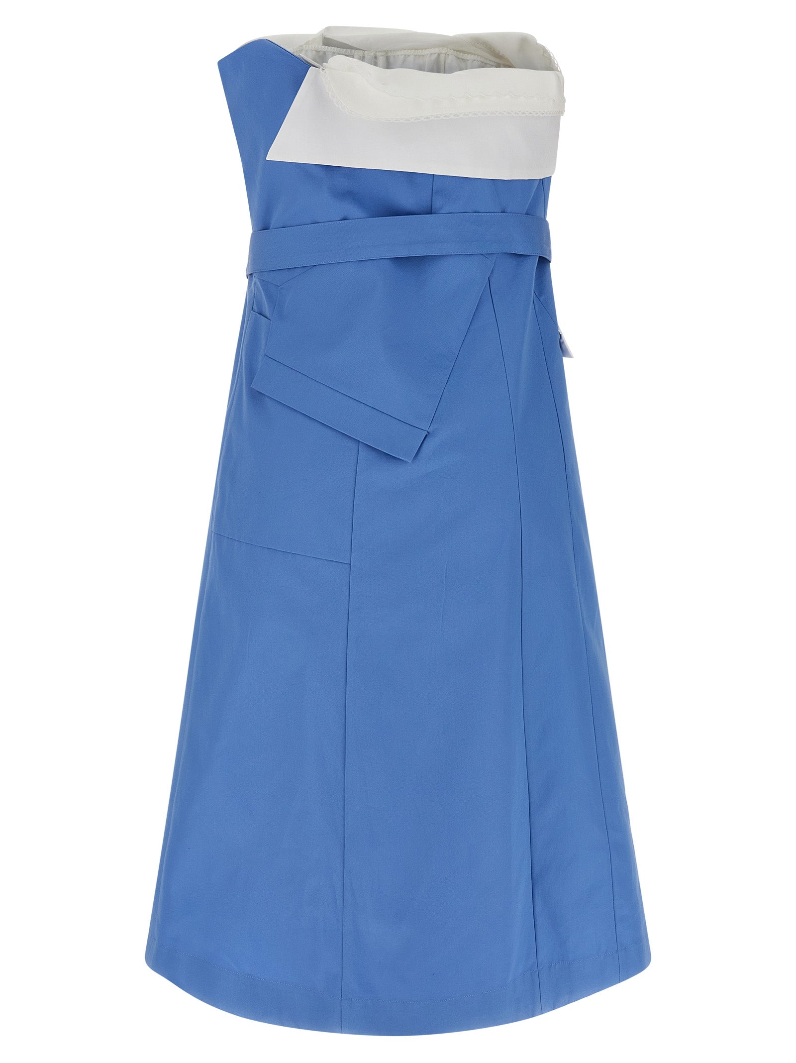 Miu Miu Kurzes blaues Baumwollkleid