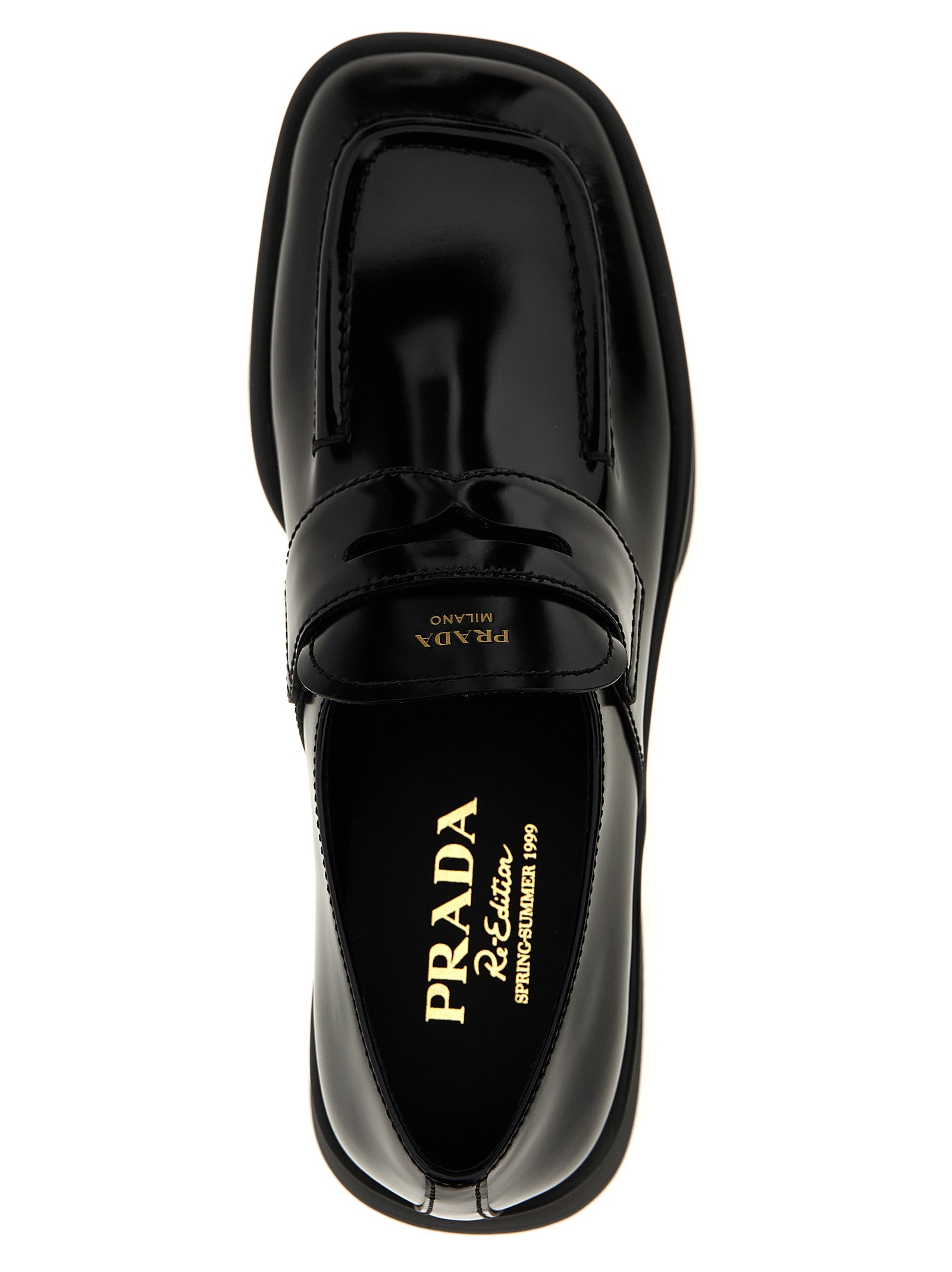 Prada Schwarze Loafer aus Kalbsleder zum Hineinschlüpfen