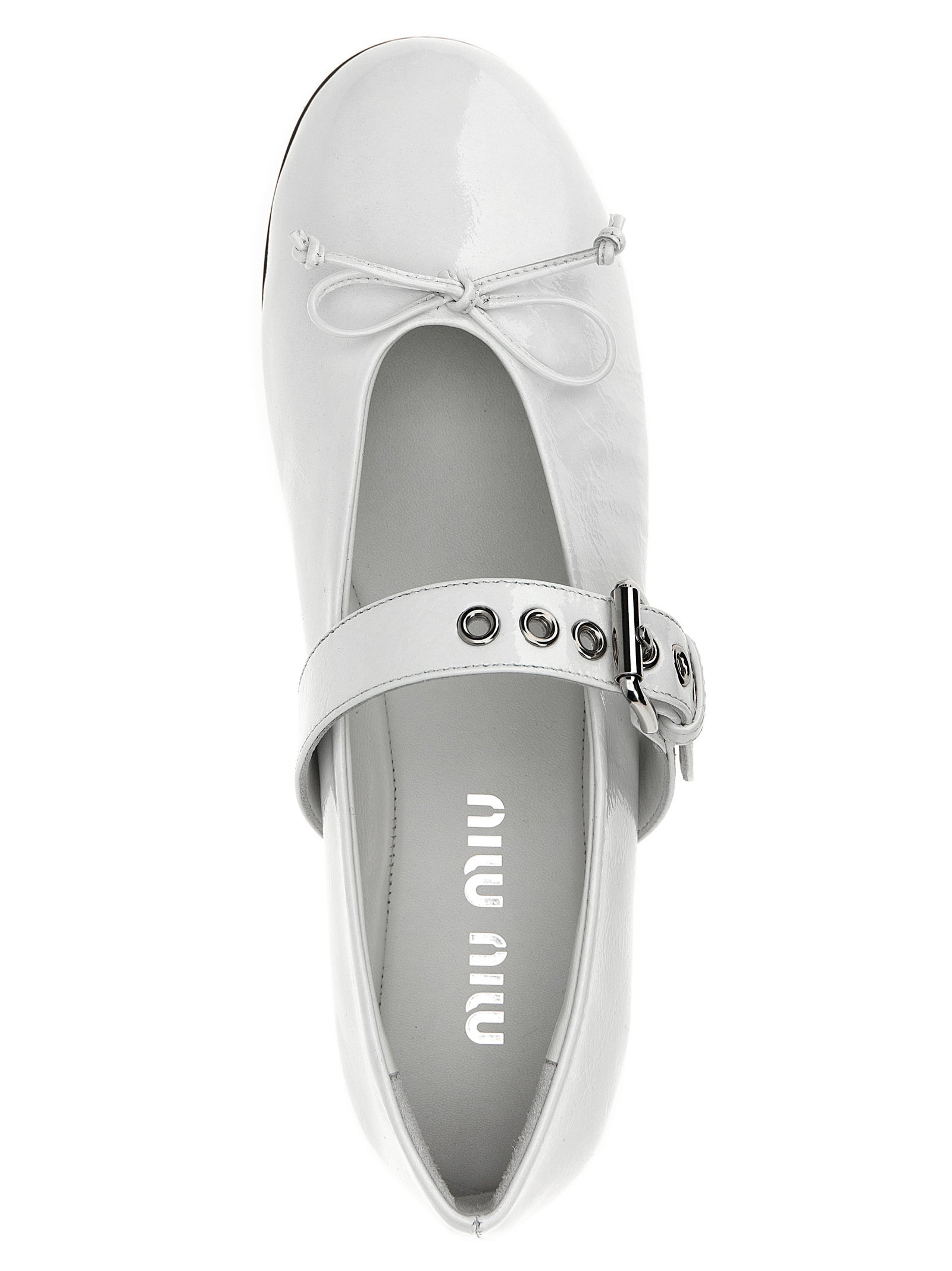 Miu Miu Weiße Ballerinas aus Kalbsleder