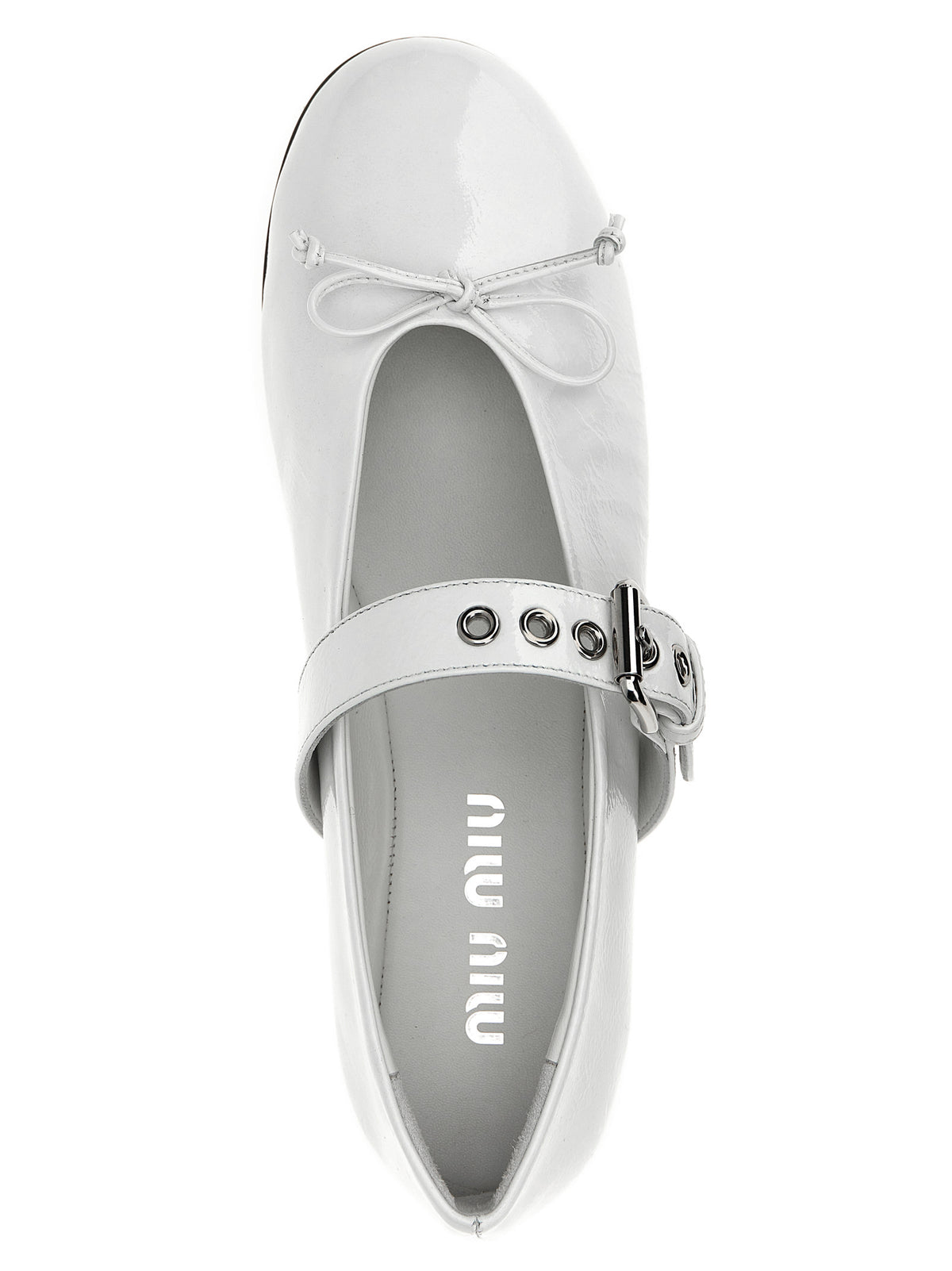 Miu Miu Weiße Ballerinas aus Kalbsleder