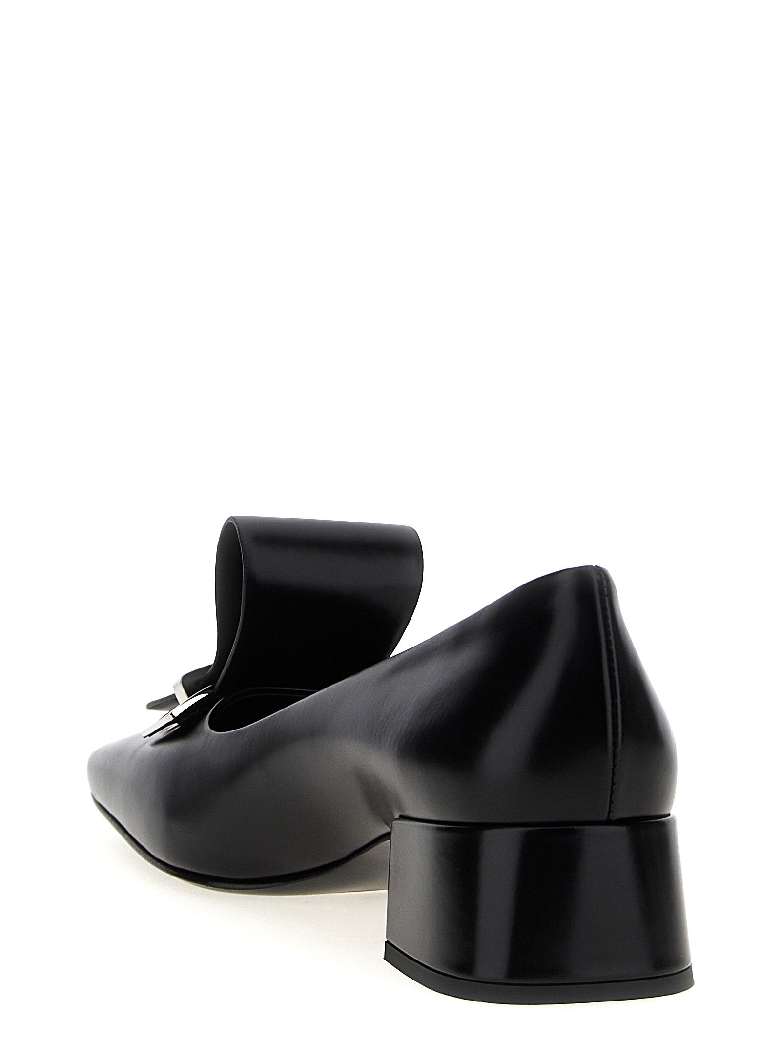 Prada Schwarze Pumps aus Kalbsleder mit mittlerem Absatz