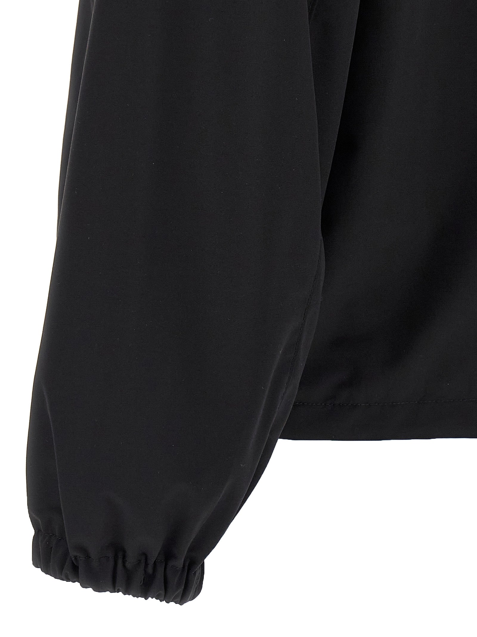 Prada Schwarze Wolljacke in voller Länge