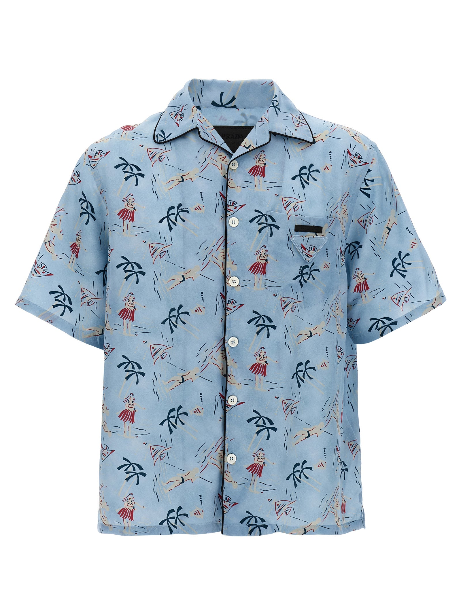 Prada Blaue Viskose-Bluse
