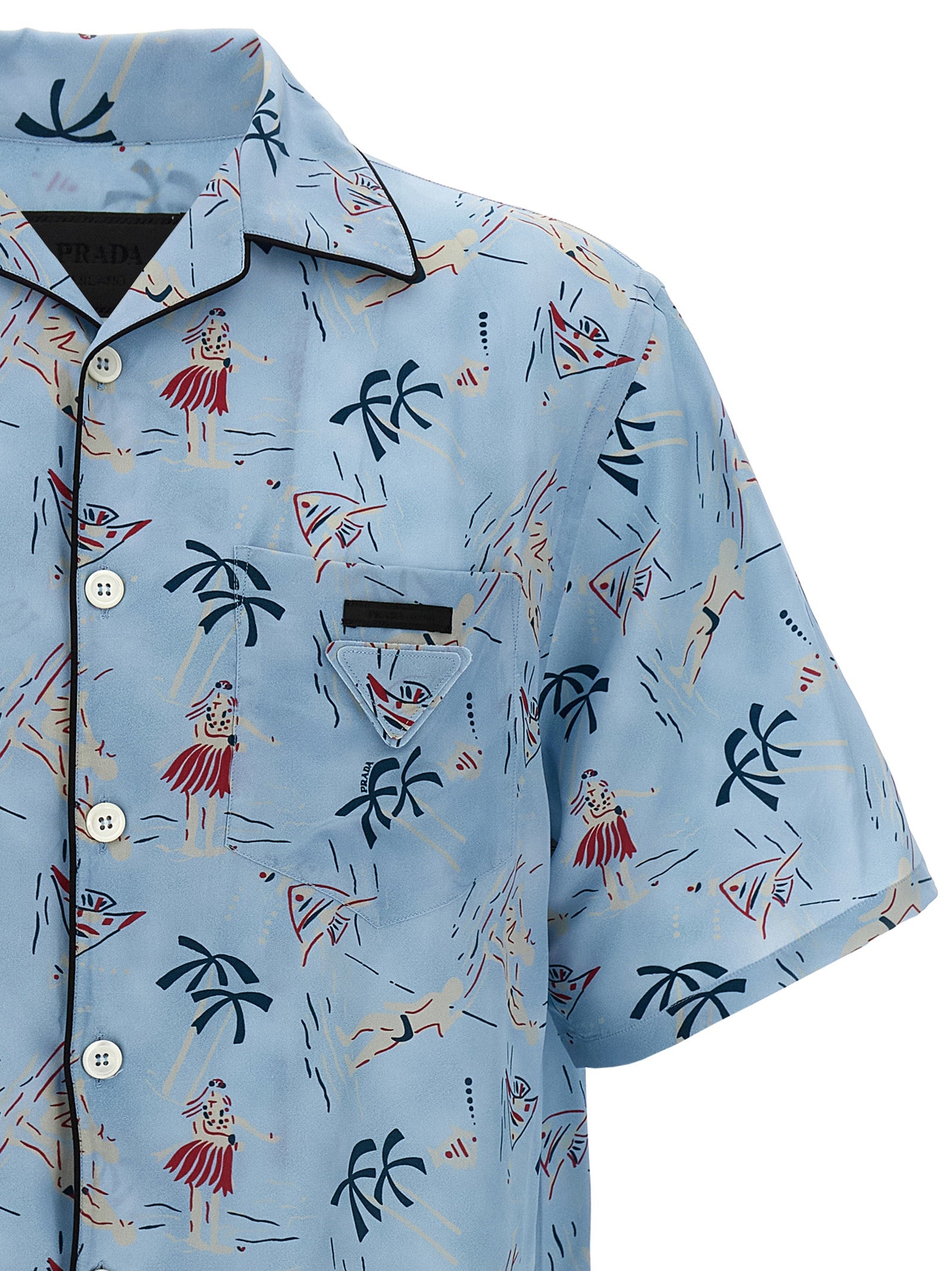 Prada Blaue Viskose-Bluse