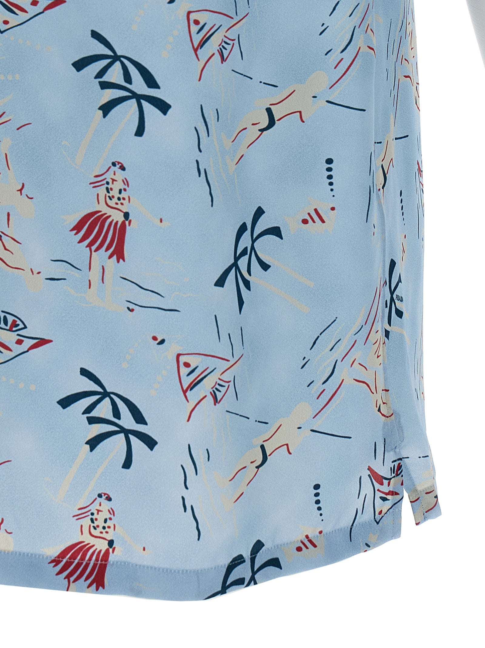 Prada Blaue Viskose-Bluse